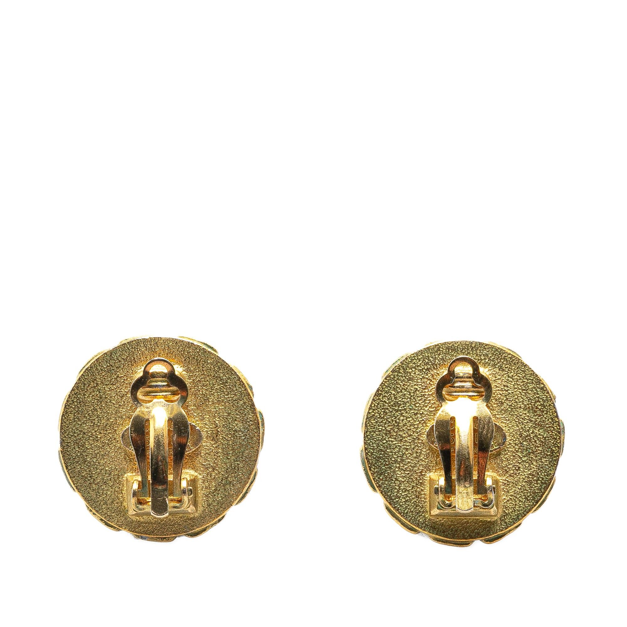 Chanel Chanel Gold Plated CC Clip On Earrings Gold Size ONE SIZE - 2 Thumbnail