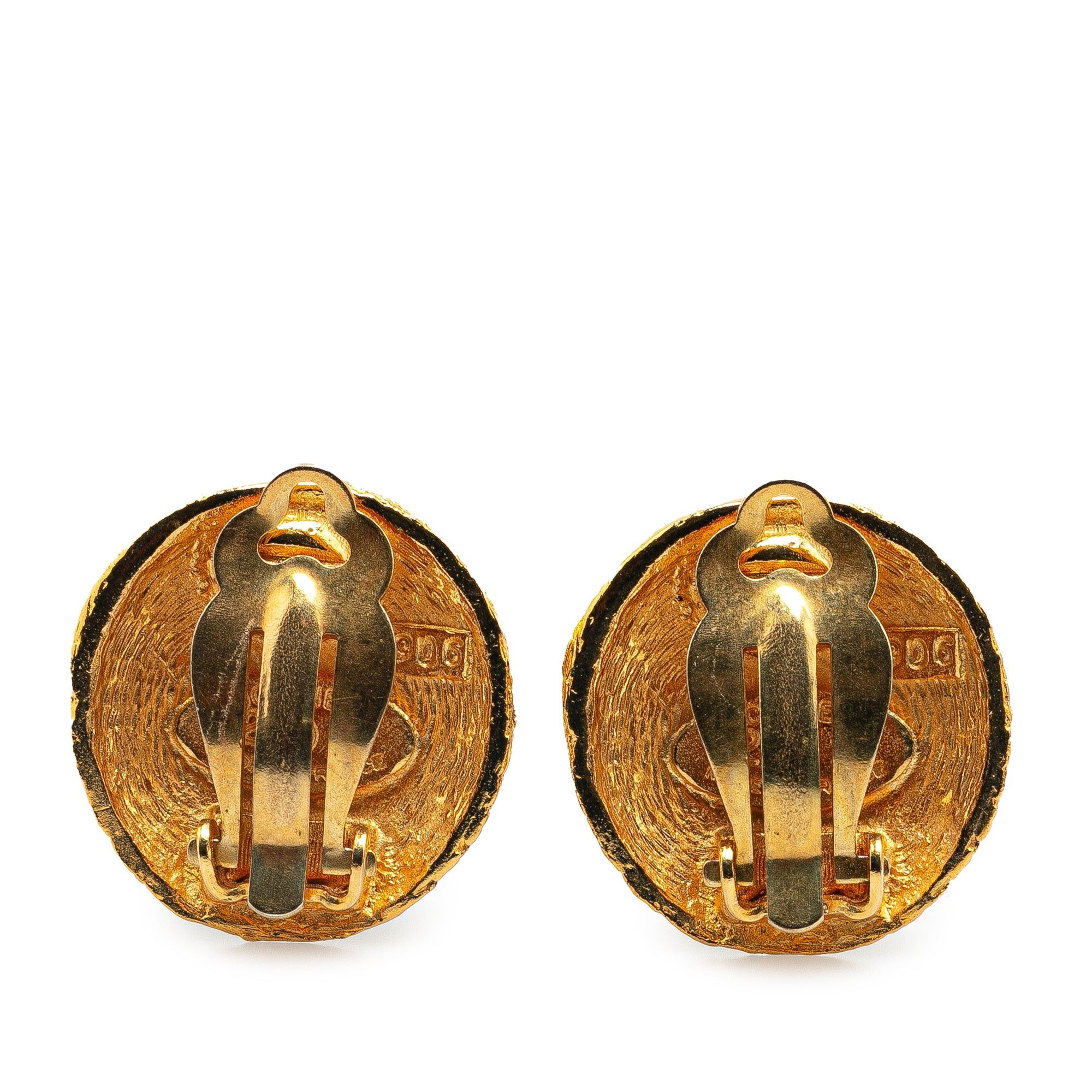 Chanel Chanel Gold Plated CC Clip On Earrings Gold Size ONE SIZE - 2 Thumbnail
