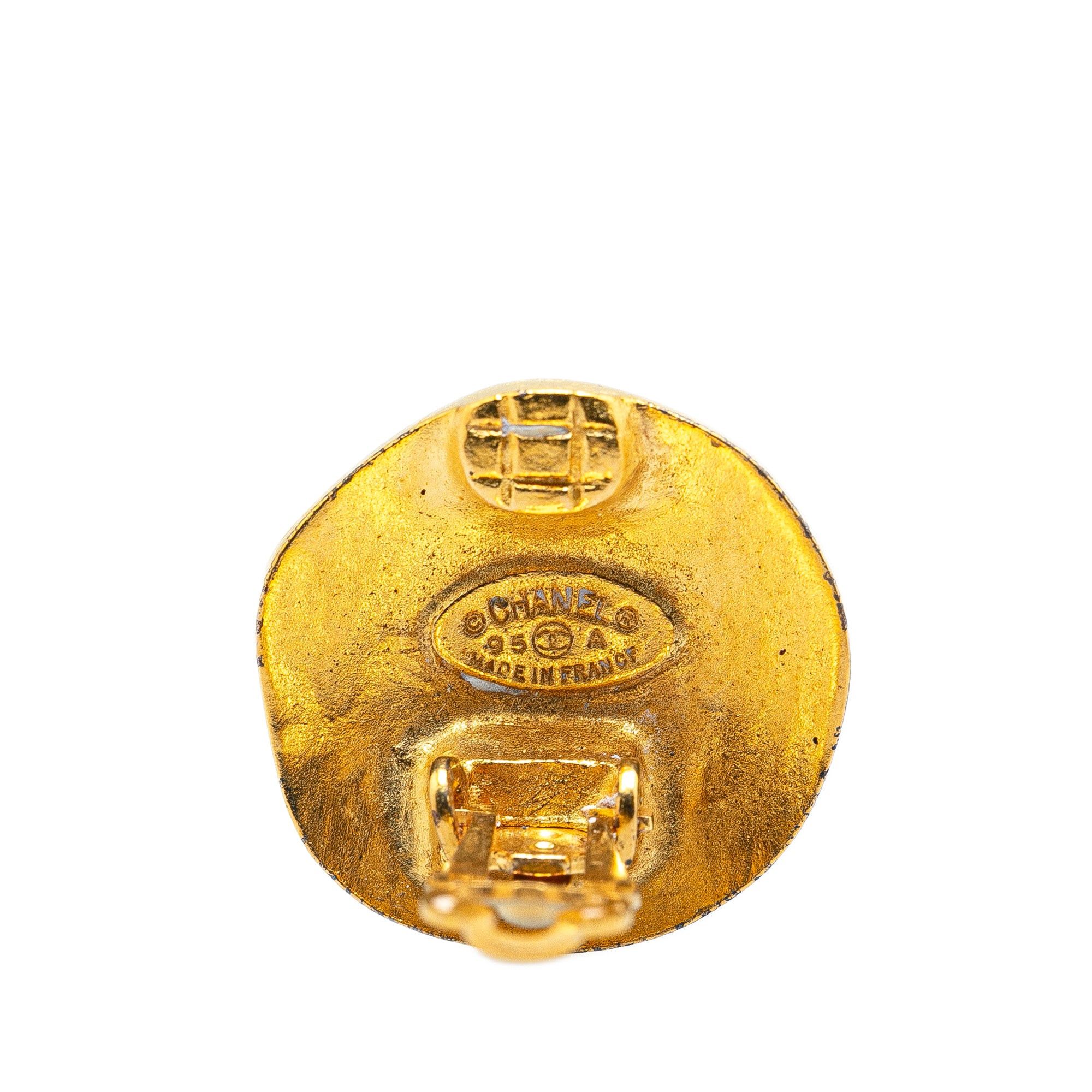 Chanel Chanel Gold Plated CC Clip On Earrings Gold Size ONE SIZE - 3 Thumbnail