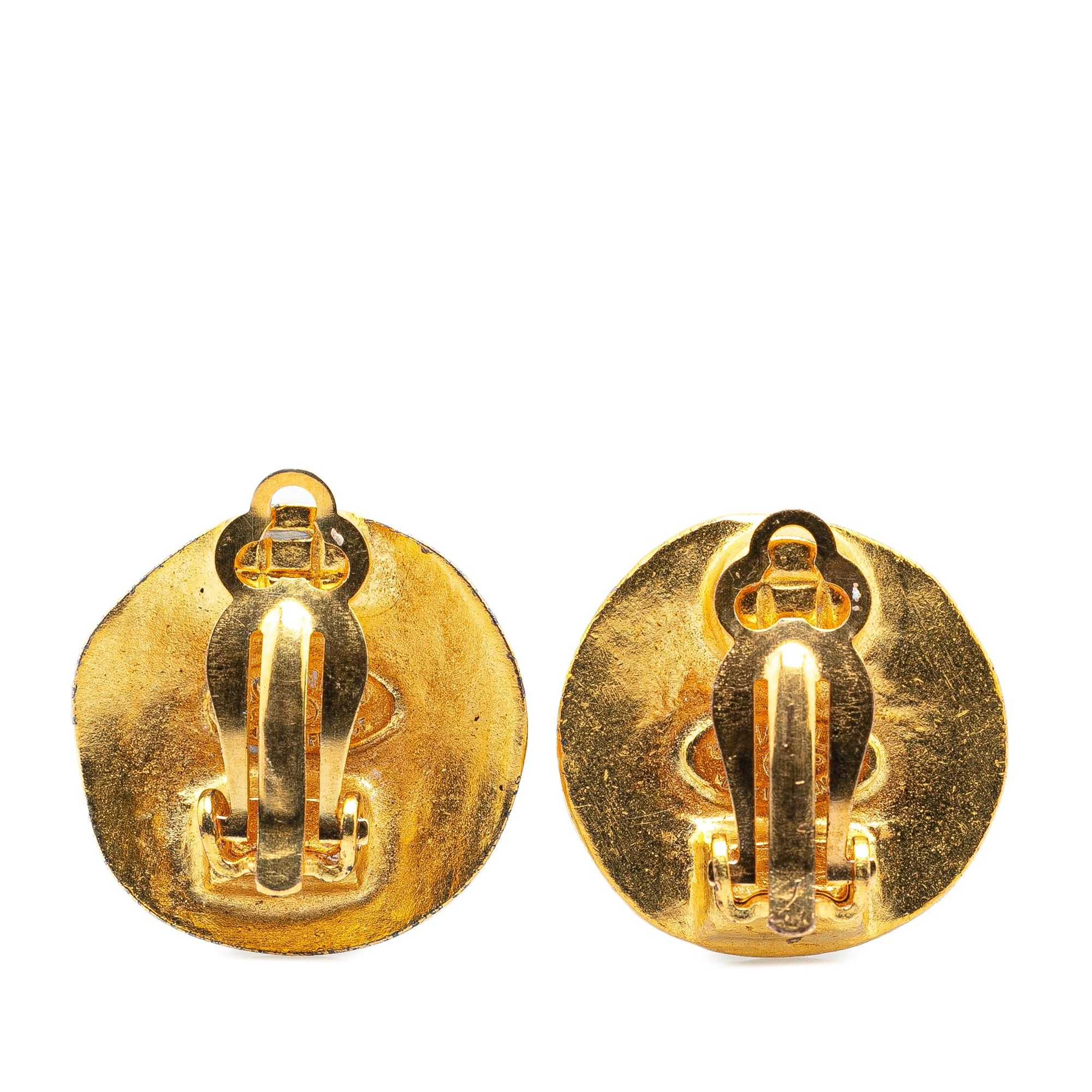 Chanel Chanel Gold Plated CC Clip On Earrings Gold Size ONE SIZE - 2 Thumbnail