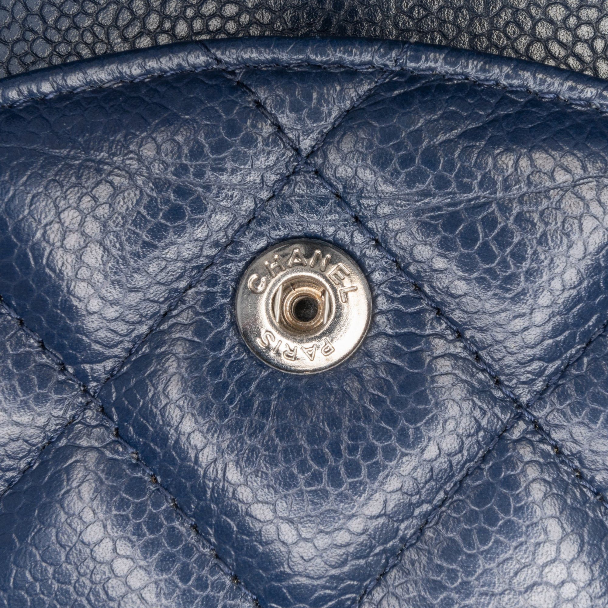 Chanel Chanel Jumbo Classic Caviar Double Flap Blue Size ONE SIZE - 8 Thumbnail