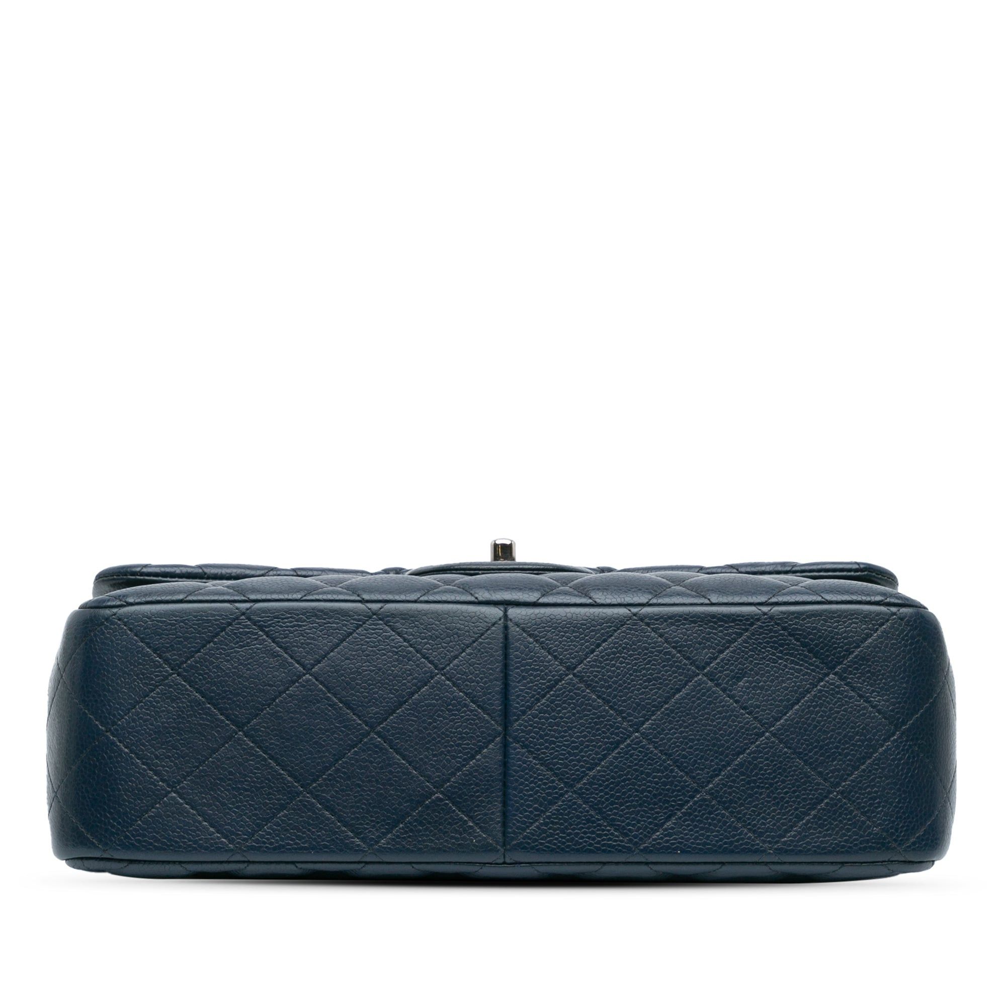 Chanel Chanel Jumbo Classic Caviar Double Flap Blue Size ONE SIZE - 3 Thumbnail