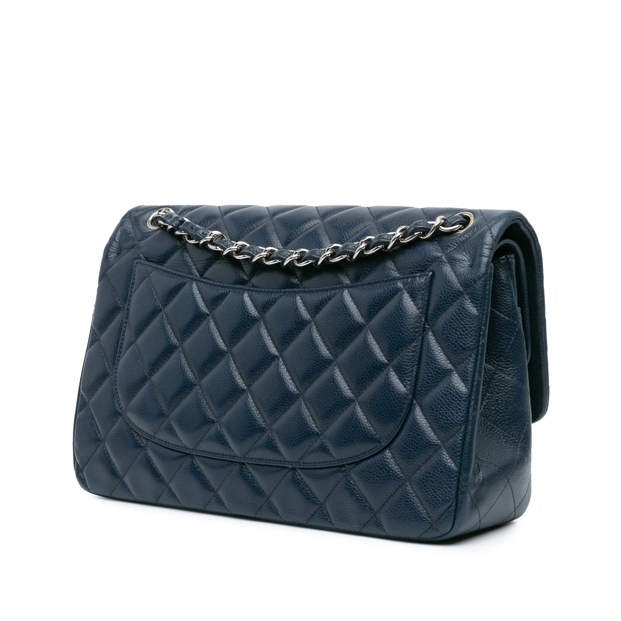 Chanel Chanel Jumbo Classic Caviar Double Flap Blue Size ONE SIZE - 2 Thumbnail