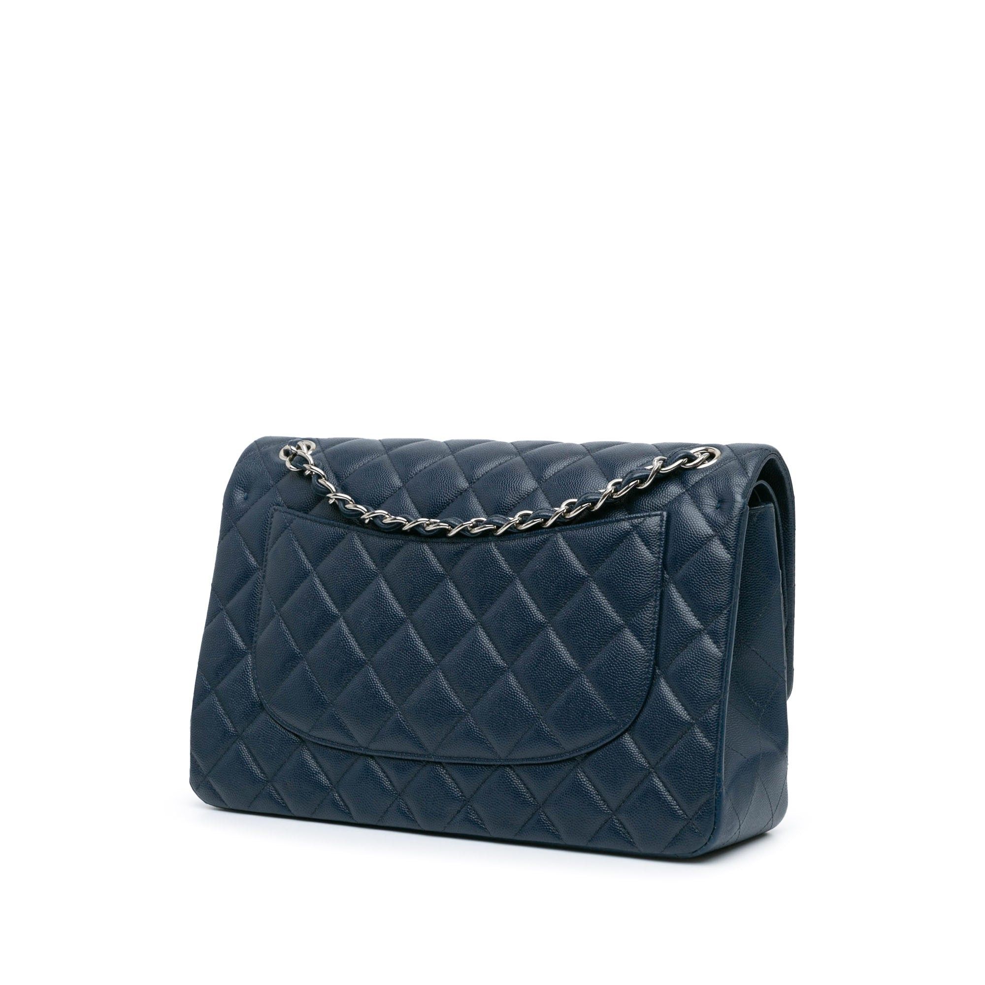Chanel Chanel Jumbo Classic Caviar Double Flap Blue Size ONE SIZE - 2 Thumbnail