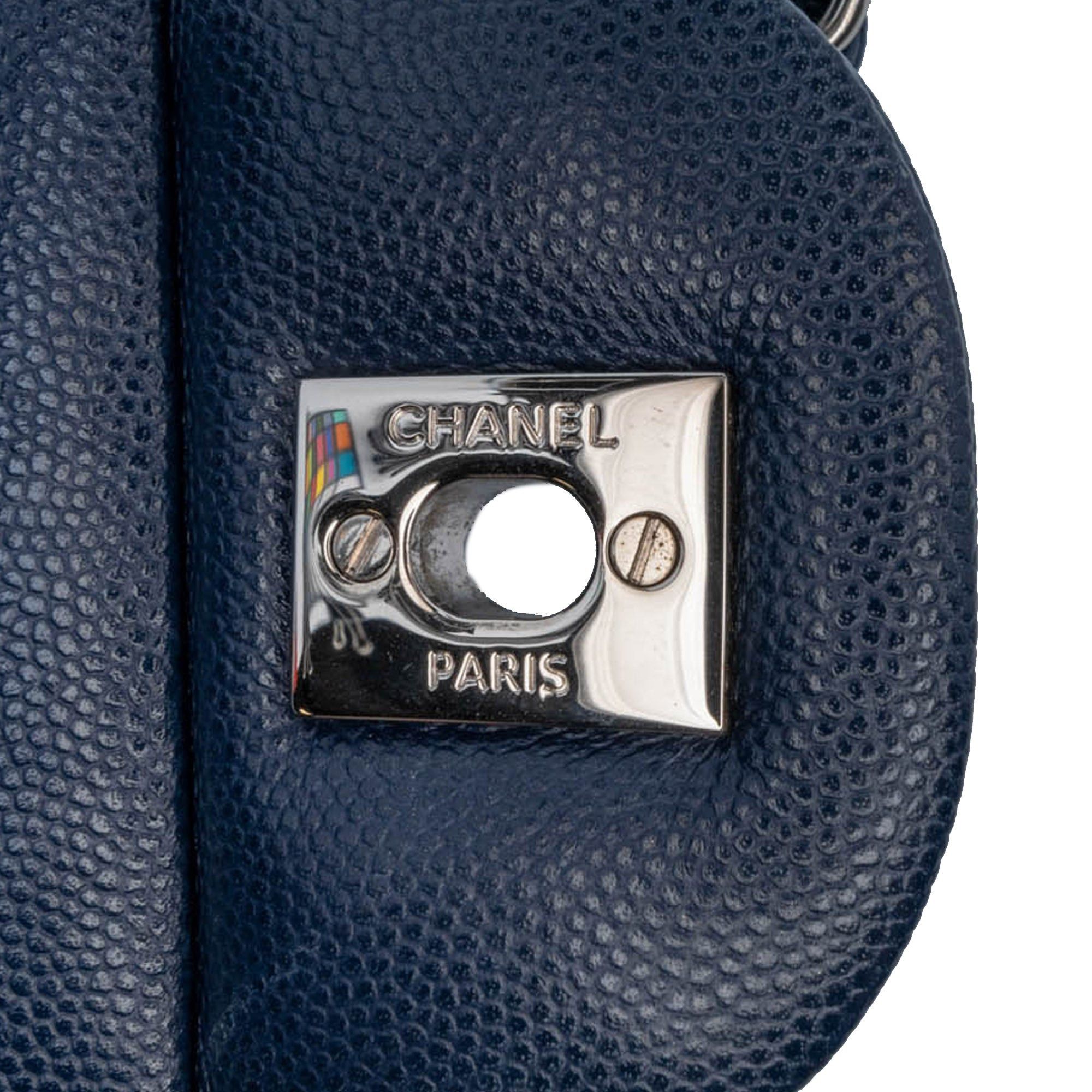 Chanel Chanel Jumbo Classic Caviar Double Flap Blue Size ONE SIZE - 7 Thumbnail