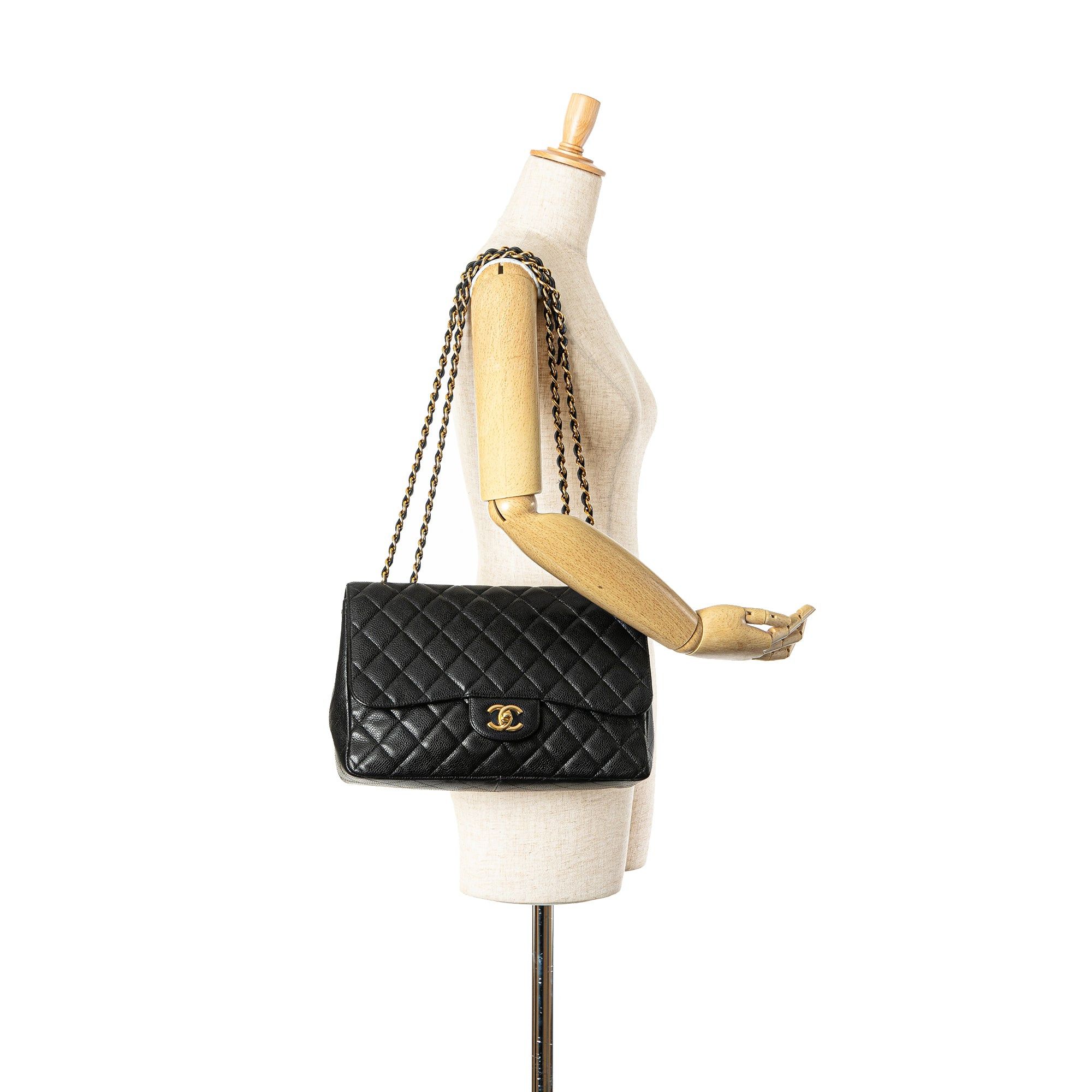 Chanel Chanel Jumbo Classic Caviar Single Flap Black Size ONE SIZE - 7 Thumbnail