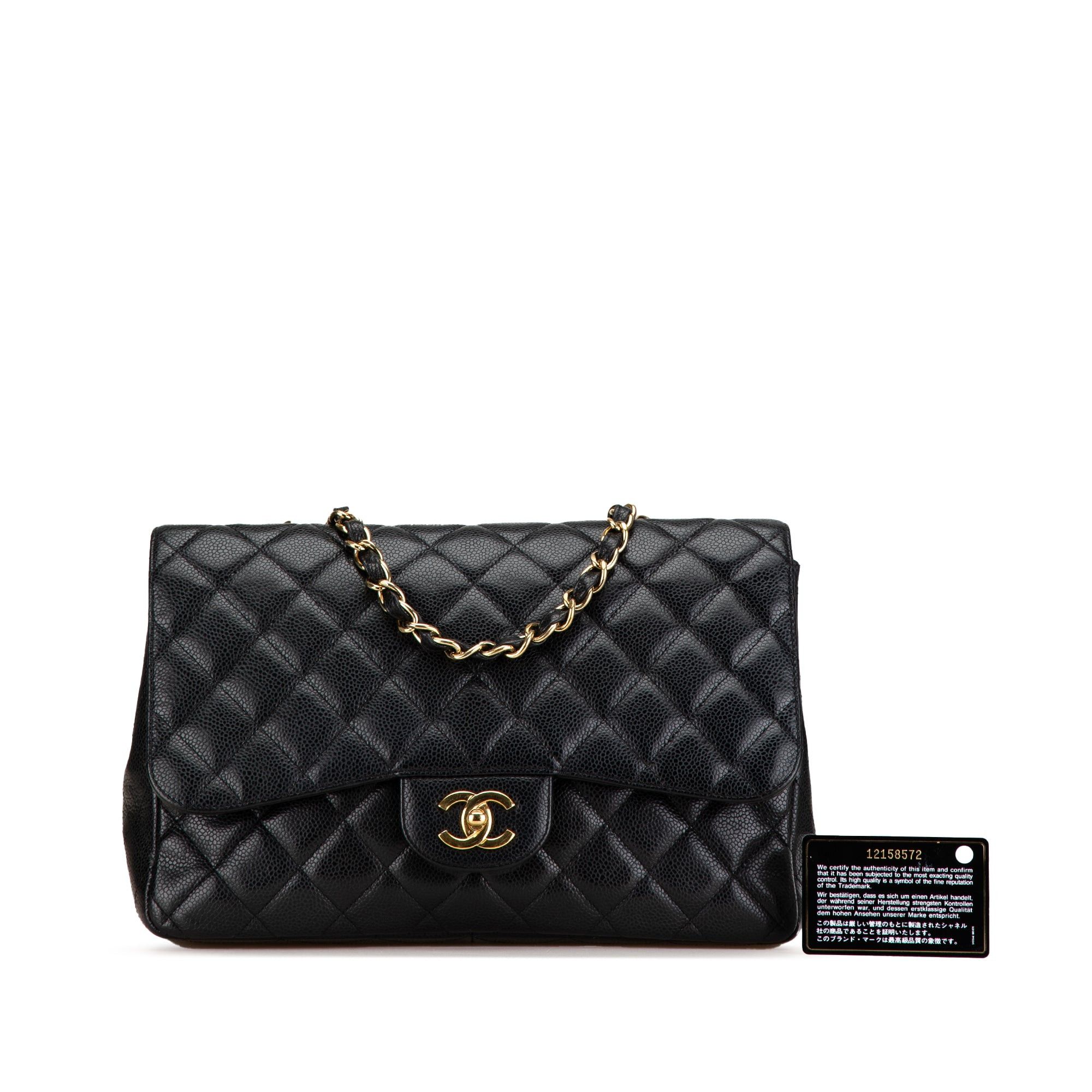 Chanel Chanel Jumbo Classic Caviar Single Flap Black Size ONE SIZE - 8 Thumbnail