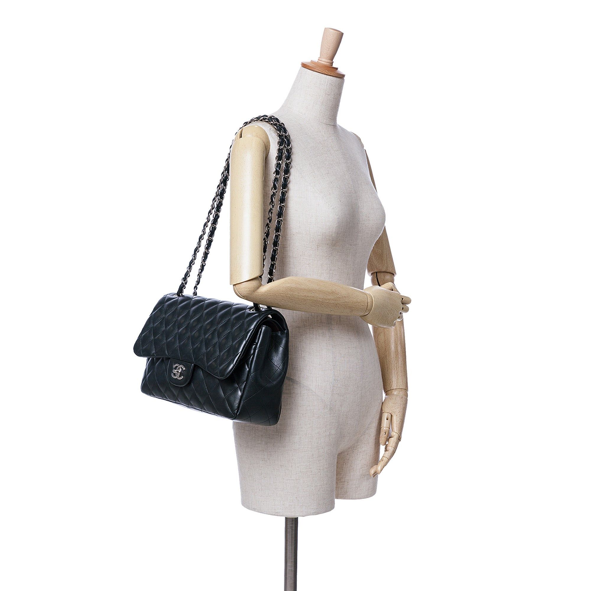 Chanel Chanel Jumbo Classic Lambskin Double Flap Black Size ONE SIZE - 11 Thumbnail