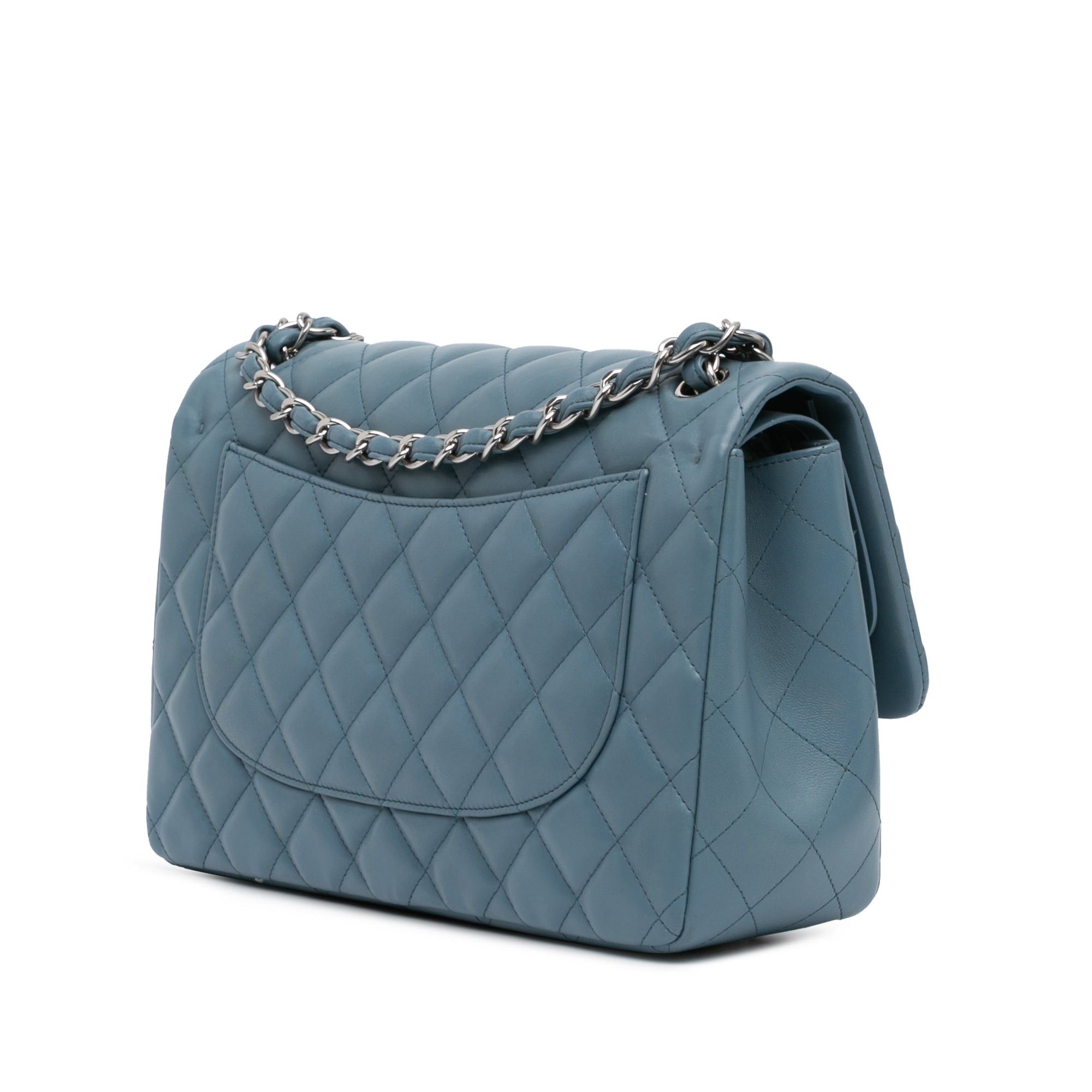 Chanel Chanel Jumbo Classic Lambskin Double Flap Blue Size ONE SIZE - 2 Thumbnail