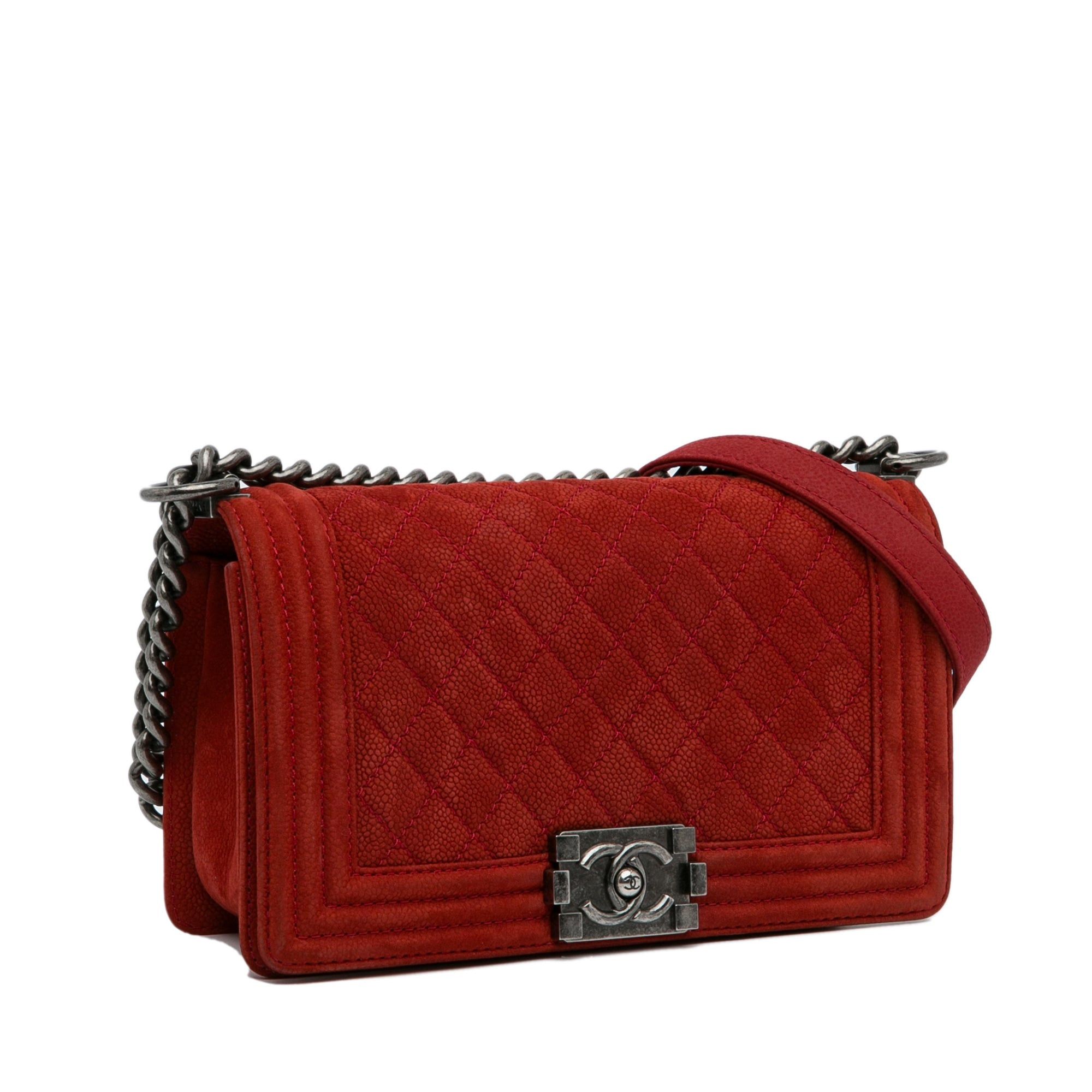 Chanel Chanel Medium Caviar Boy Flap Bag Red Size ONE SIZE - 2 Thumbnail