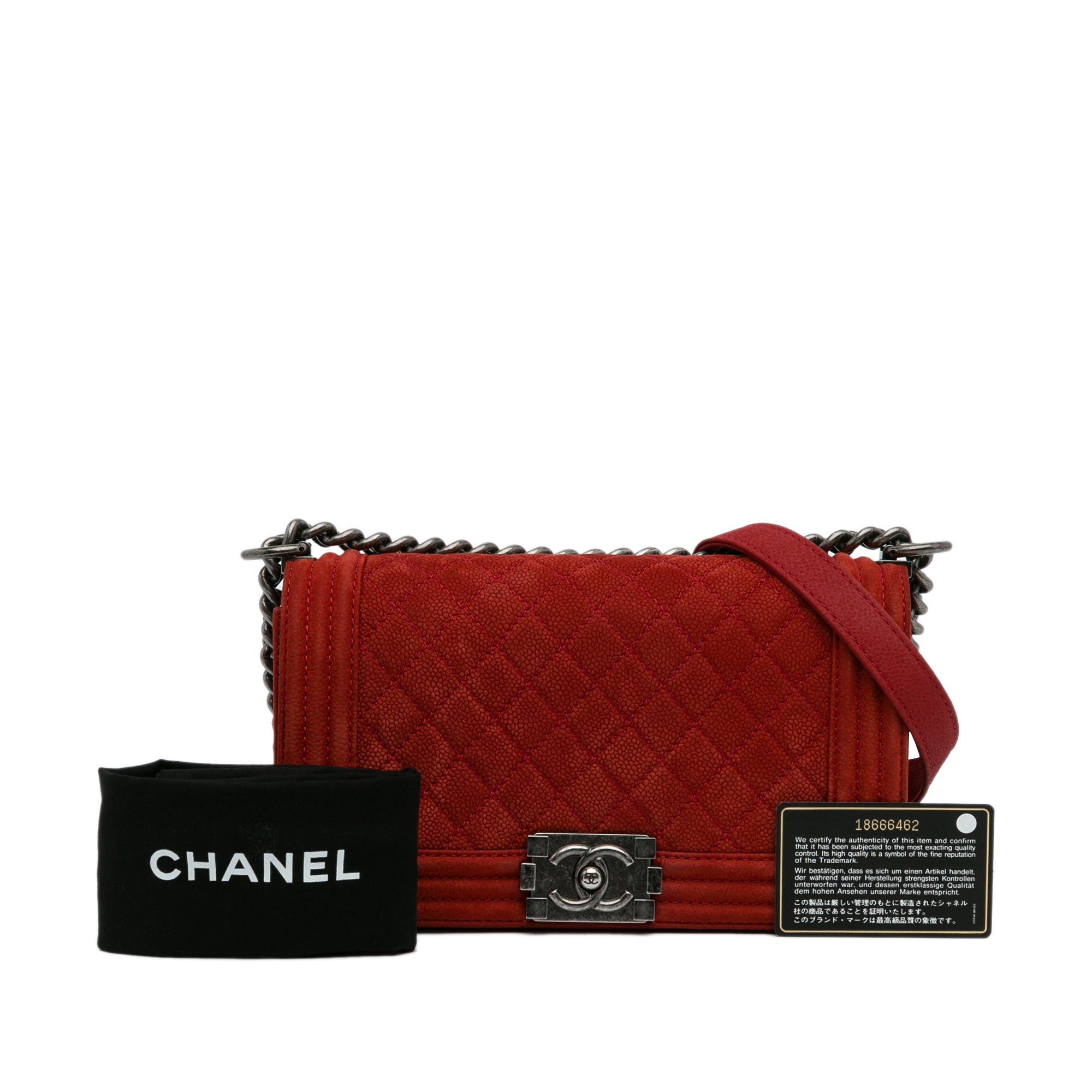 Chanel Chanel Medium Caviar Boy Flap Bag Red Size ONE SIZE - 10 Thumbnail