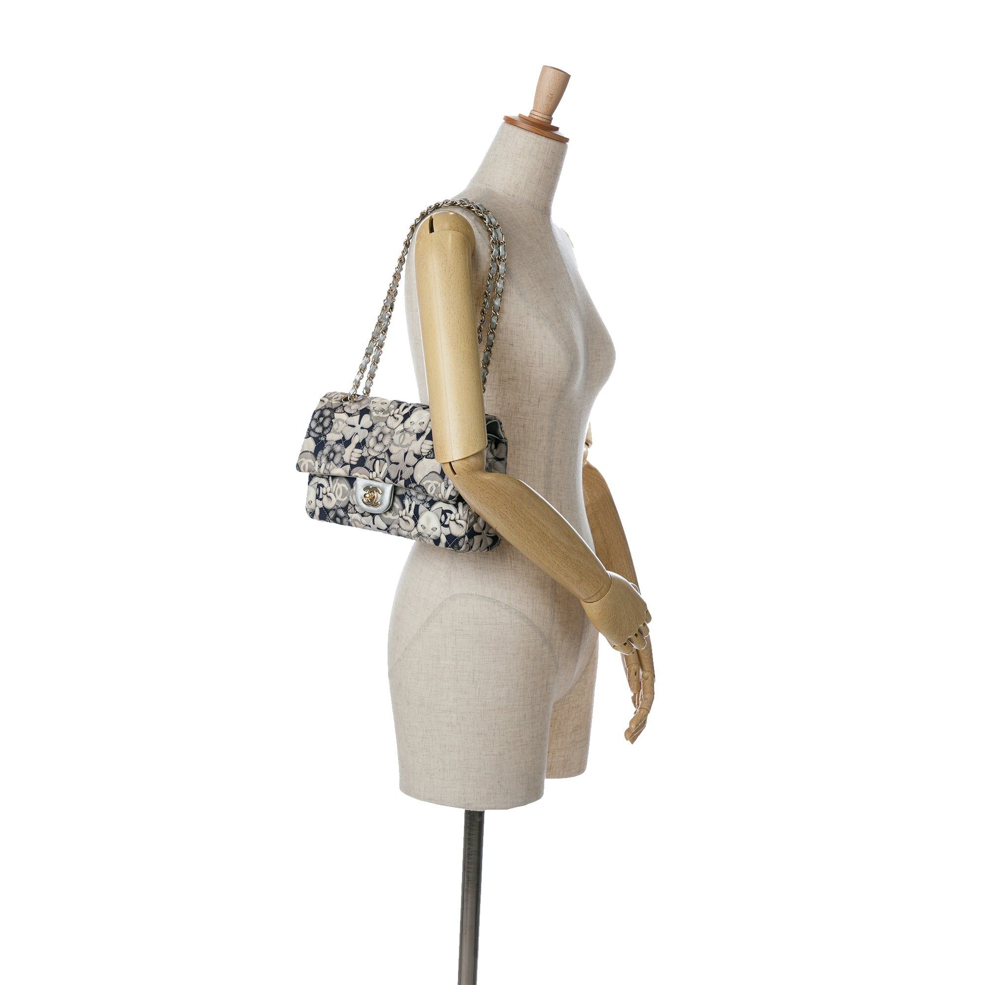 Chanel Chanel Medium Classic Nylon Cat Emoticon Double Flap White Size ONE SIZE - 10 Thumbnail
