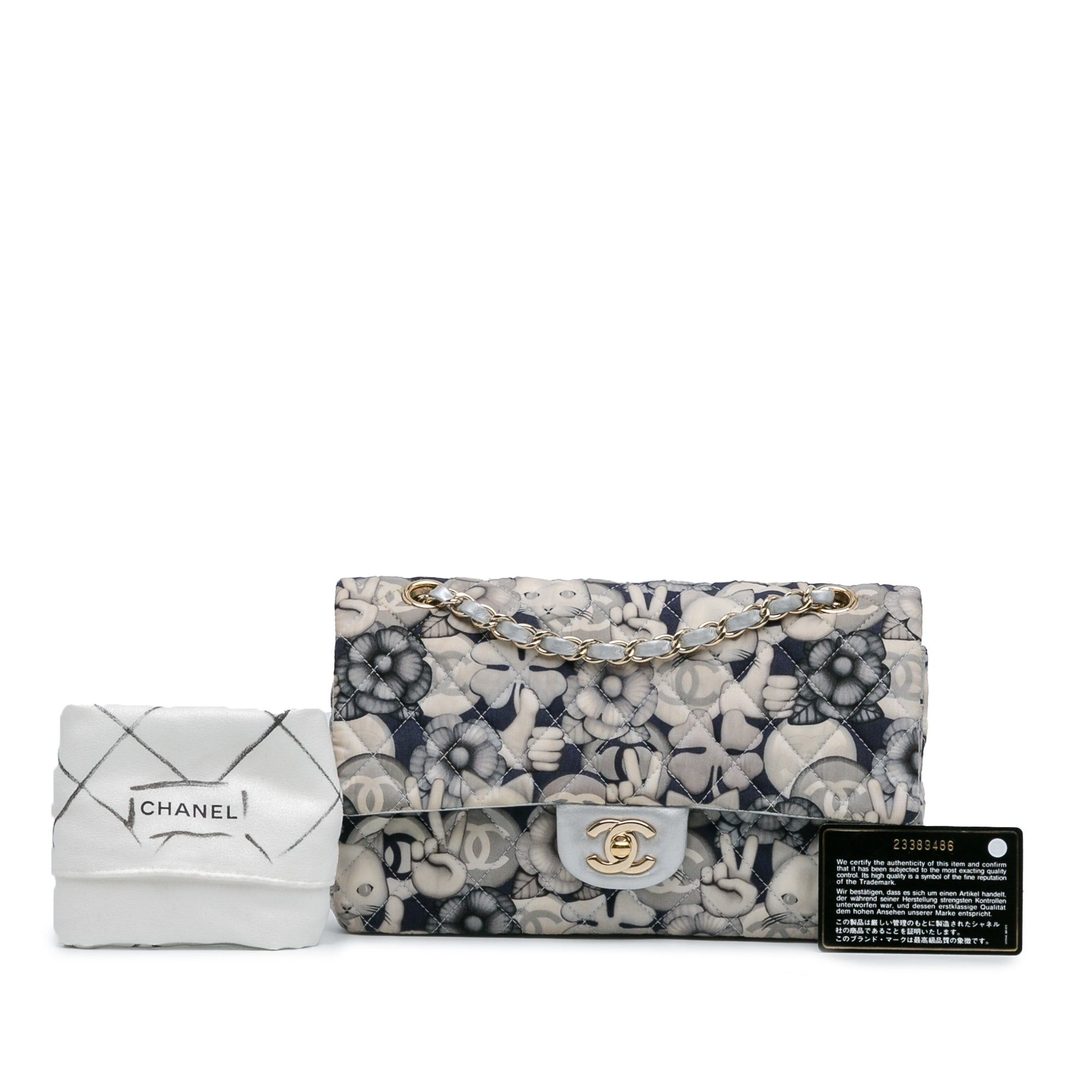 Chanel Chanel Medium Classic Nylon Cat Emoticon Double Flap White Size ONE SIZE - 11 Thumbnail