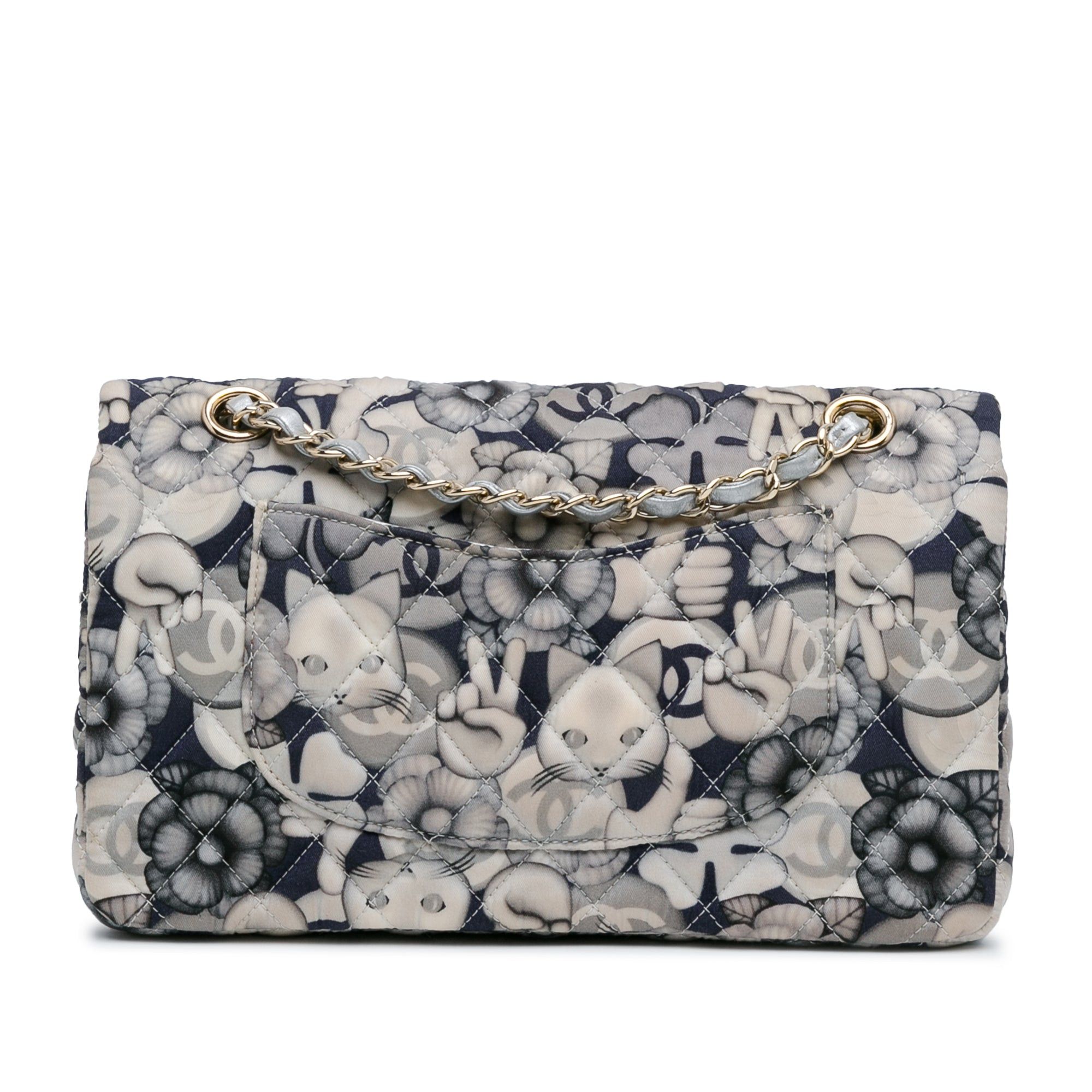 Chanel Chanel Medium Classic Nylon Cat Emoticon Double Flap White Size ONE SIZE - 3 Thumbnail
