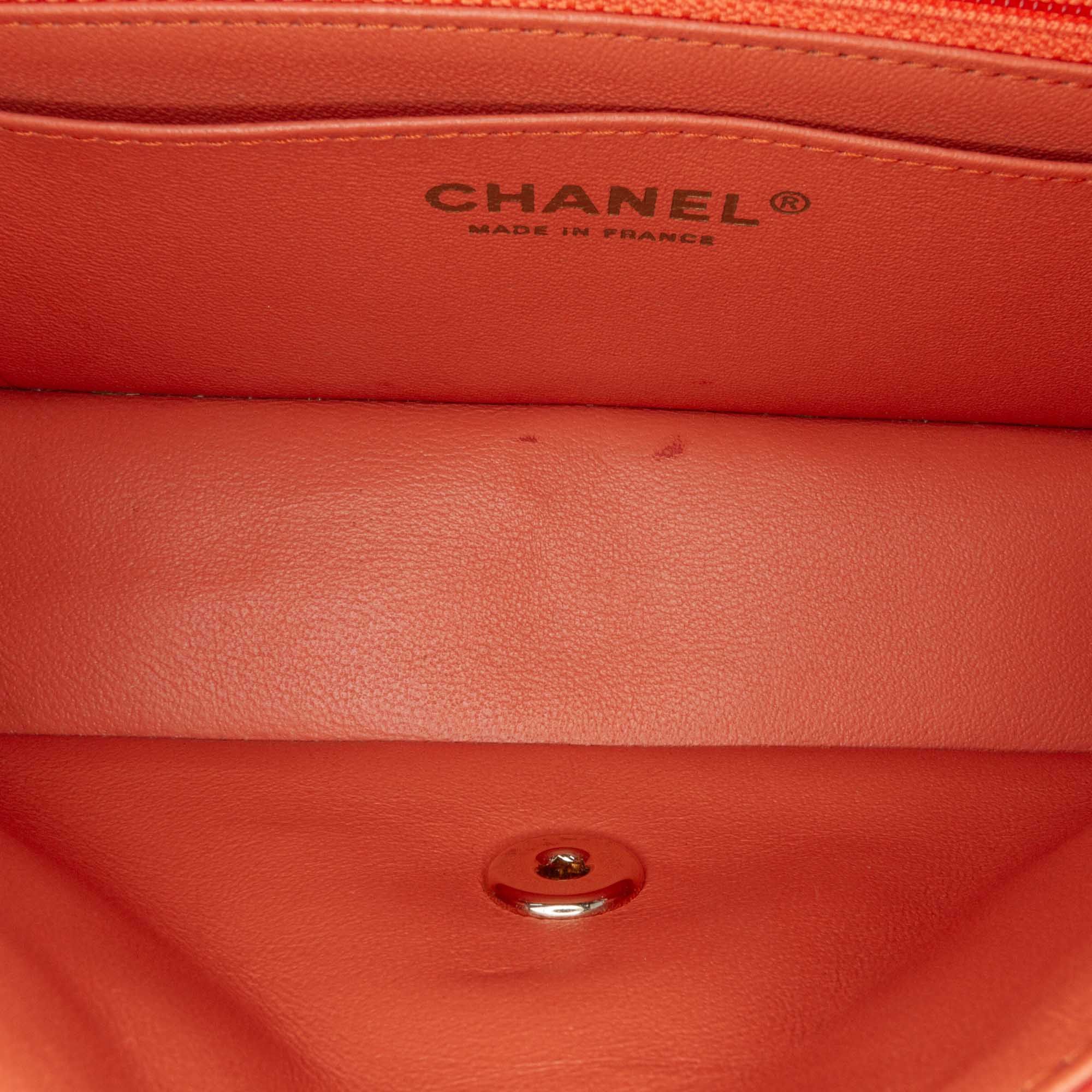 Chanel Chanel Mini Rectangular Classic Lambskin Single Flap Orange Size ONE SIZE - 4 Thumbnail