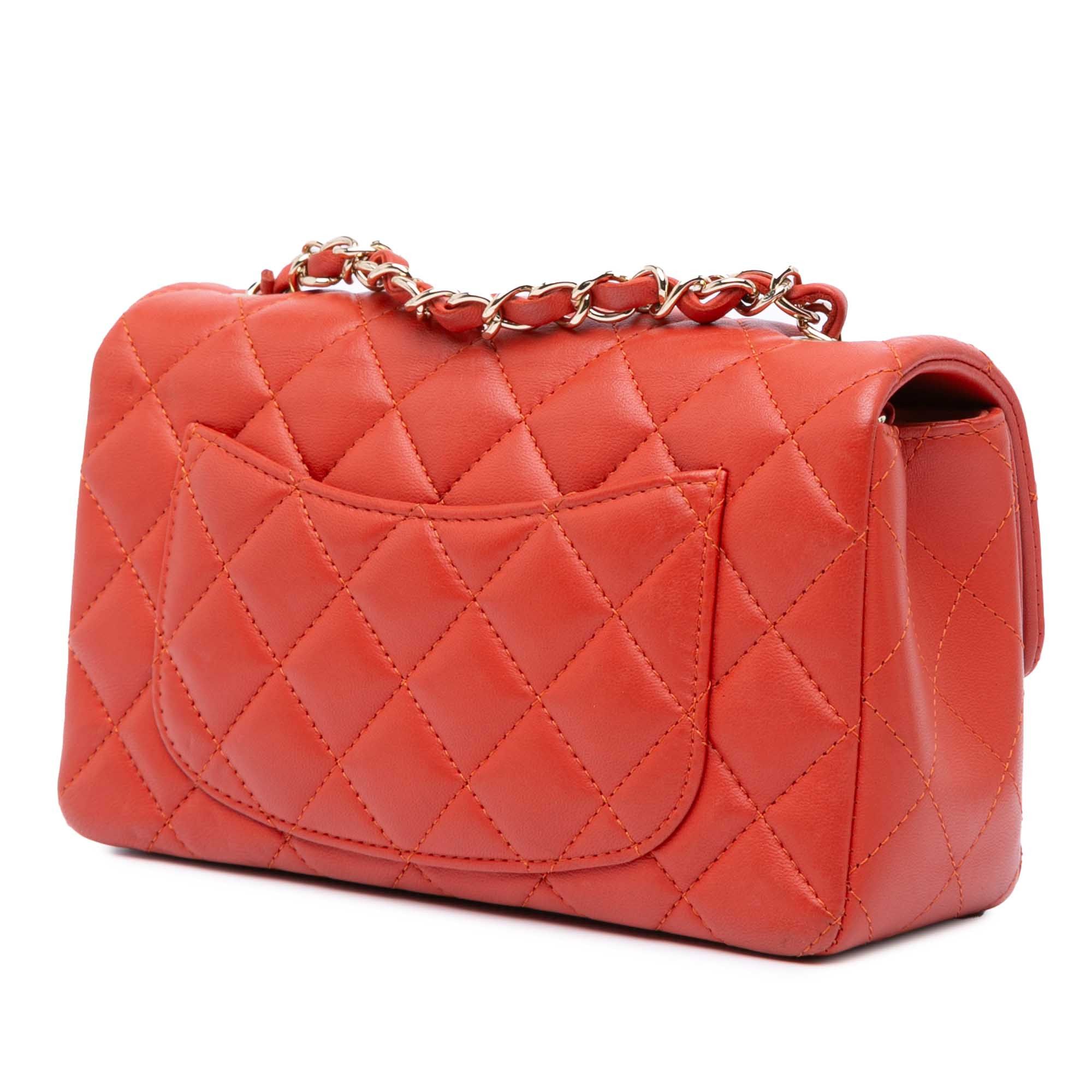 Chanel Chanel Mini Rectangular Classic Lambskin Single Flap Orange Size ONE SIZE - 2 Thumbnail