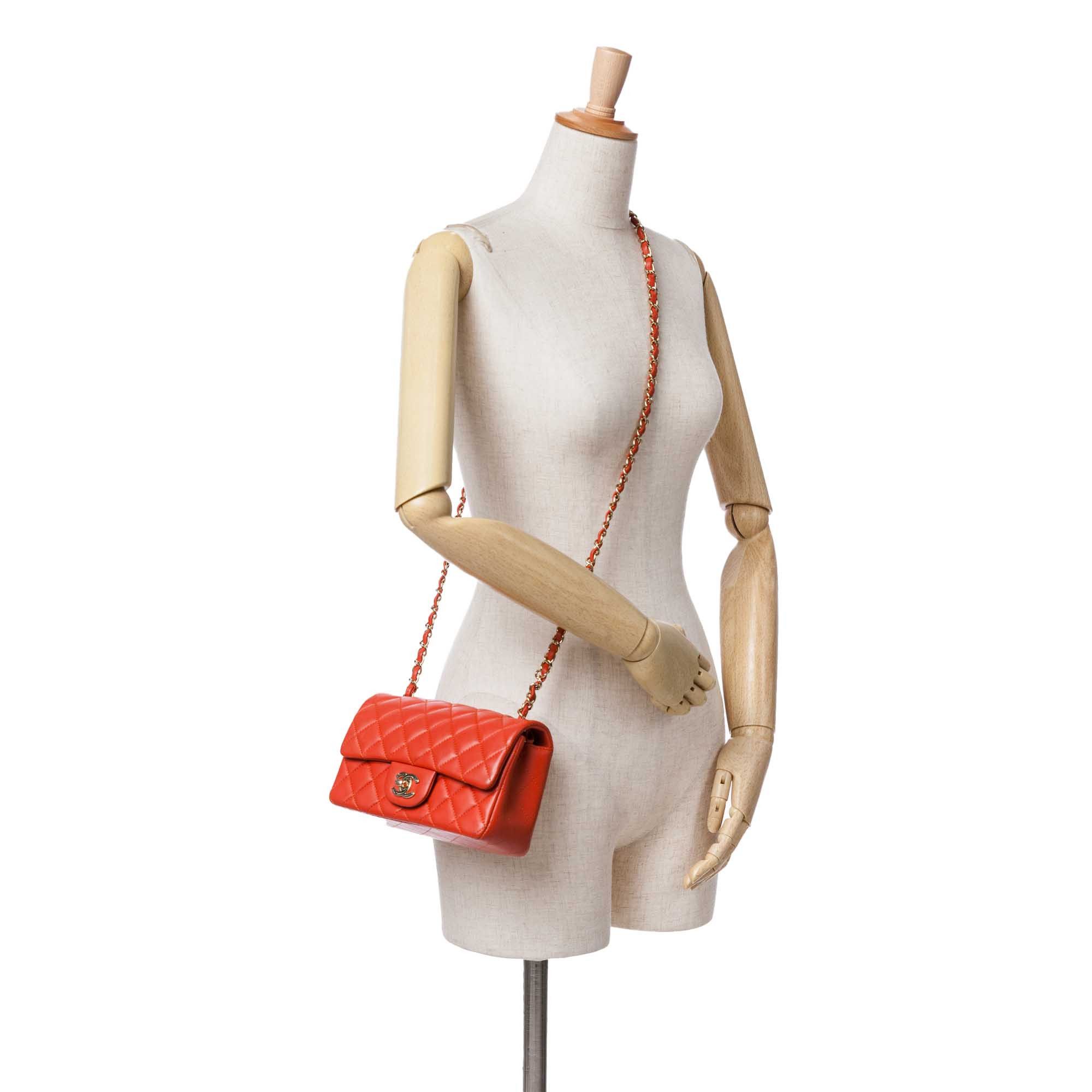 Chanel Chanel Mini Rectangular Classic Lambskin Single Flap Orange Size ONE SIZE - 8 Thumbnail