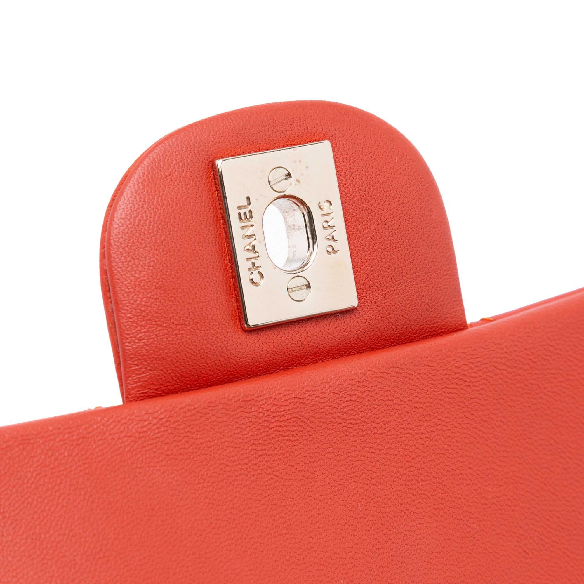 Chanel Chanel Mini Rectangular Classic Lambskin Single Flap Orange Size ONE SIZE - 7 Thumbnail