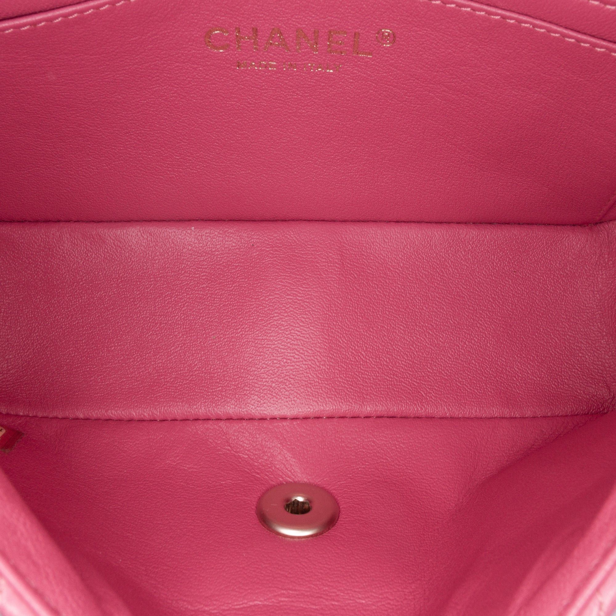 Chanel Chanel Mini Rectangular Classic Lambskin Single Flap Pink Size ONE SIZE - 4 Thumbnail