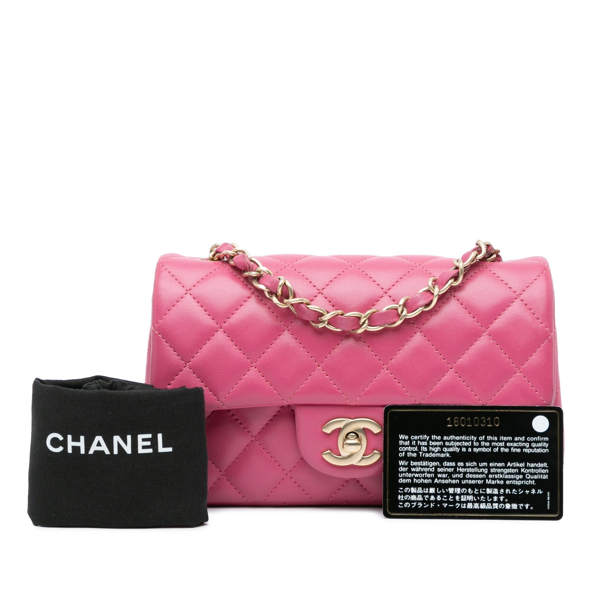 Chanel Chanel Mini Rectangular Classic Lambskin Single Flap Pink Size ONE SIZE - 9 Thumbnail