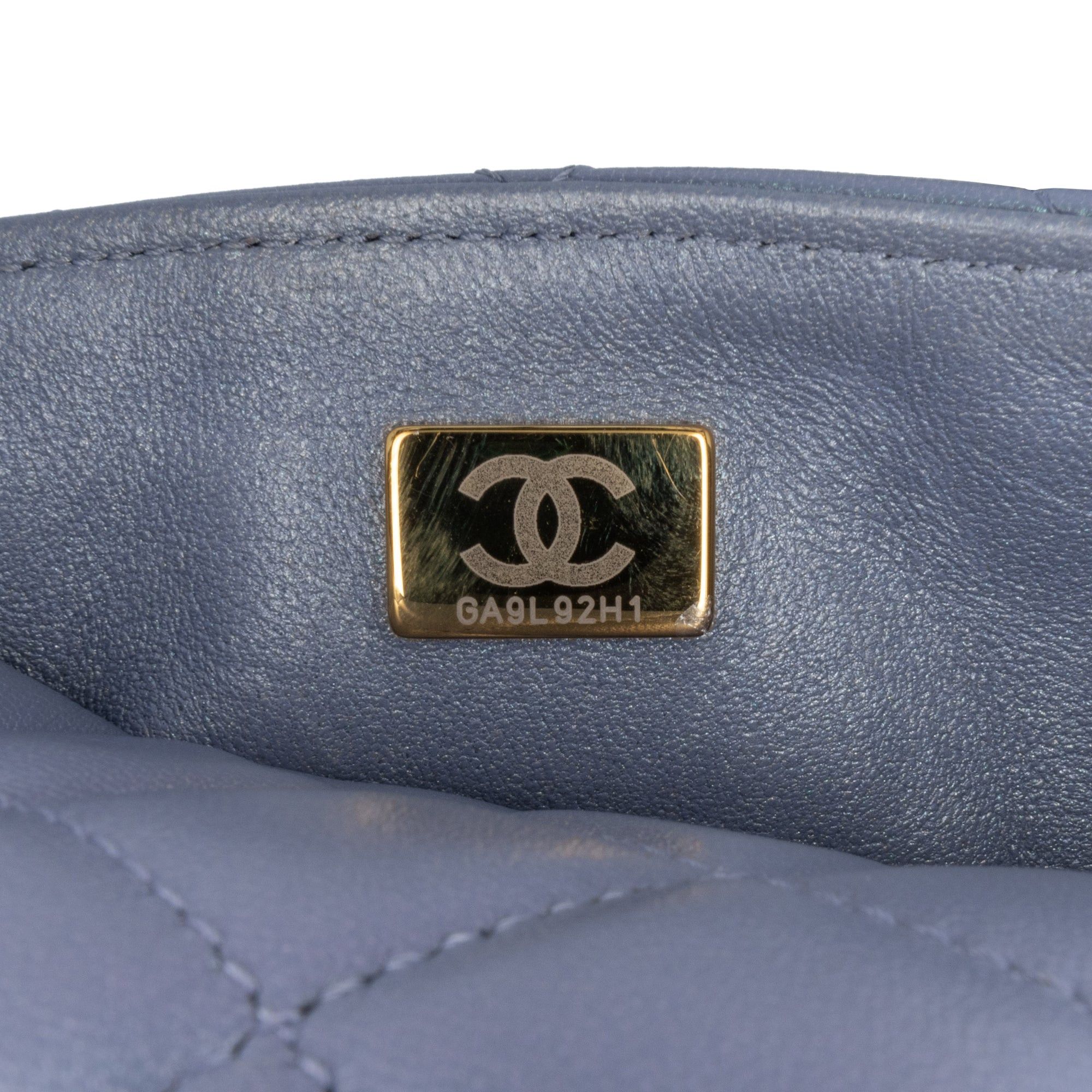 Chanel Chanel Mini Square Classic Lambskin Single Flap Blue Size ONE SIZE - 6 Thumbnail