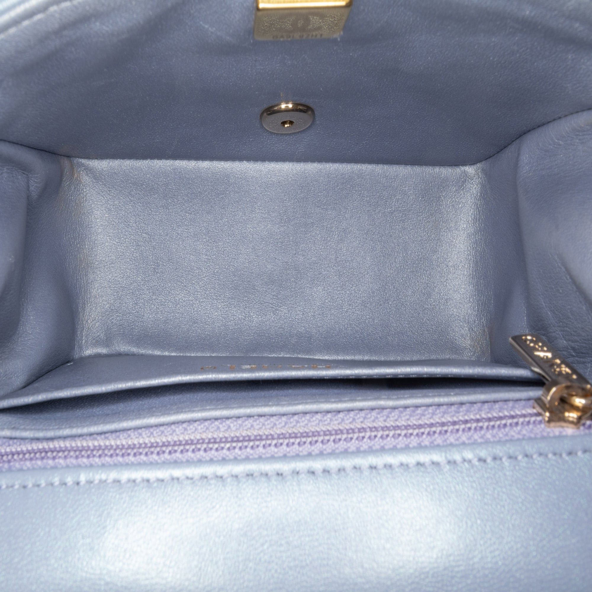 Chanel Chanel Mini Square Classic Lambskin Single Flap Blue Size ONE SIZE - 4 Thumbnail