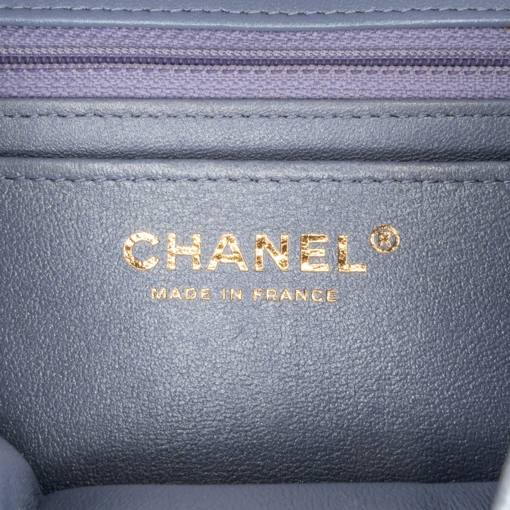Chanel Chanel Mini Square Classic Lambskin Single Flap Blue Size ONE SIZE - 5 Thumbnail