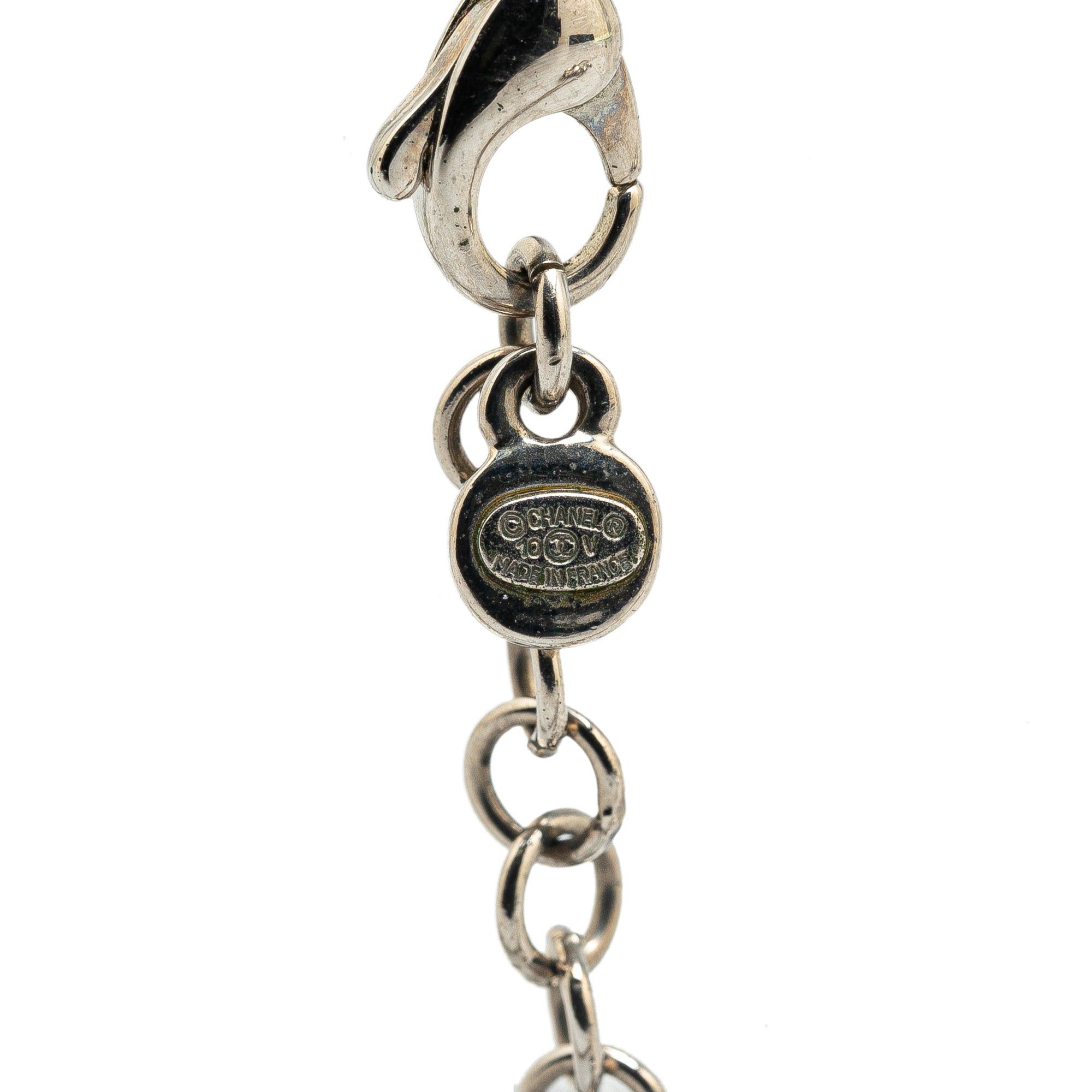Chanel Chanel Palladium Plated CC Crystal Pendant Necklace Silver Size ONE SIZE - 2 Thumbnail