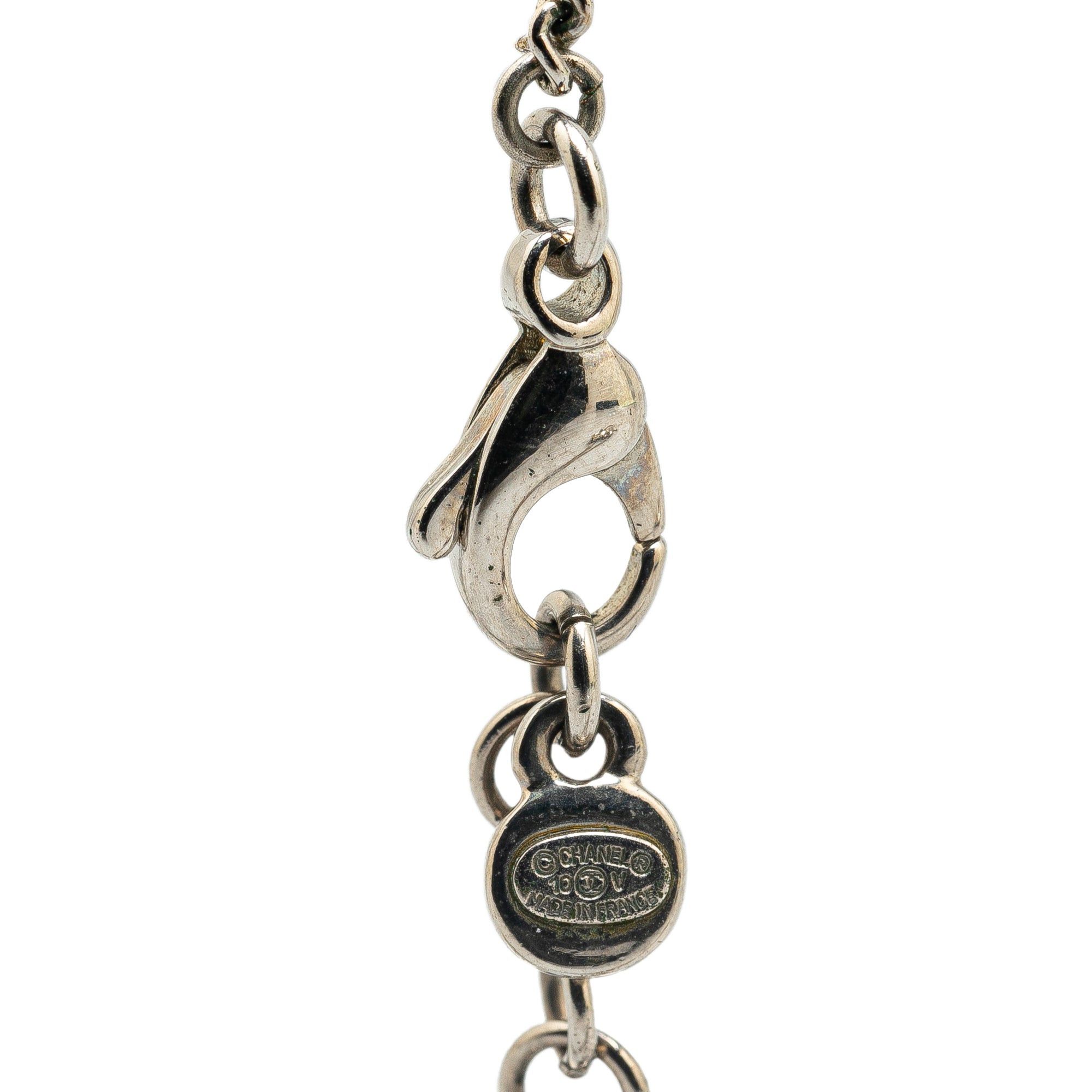 Chanel Chanel Palladium Plated CC Crystal Pendant Necklace Silver Size ONE SIZE - 3 Thumbnail
