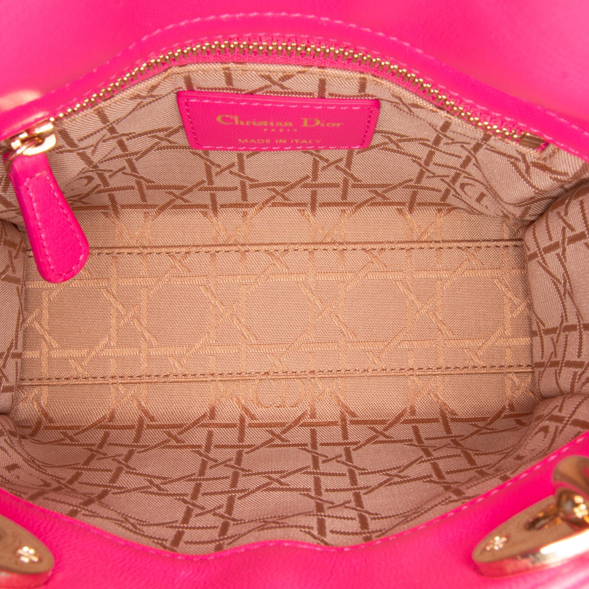 Dior Dior Mini Lambskin Cannage Lady Dior Pink Size ONE SIZE - 4 Thumbnail