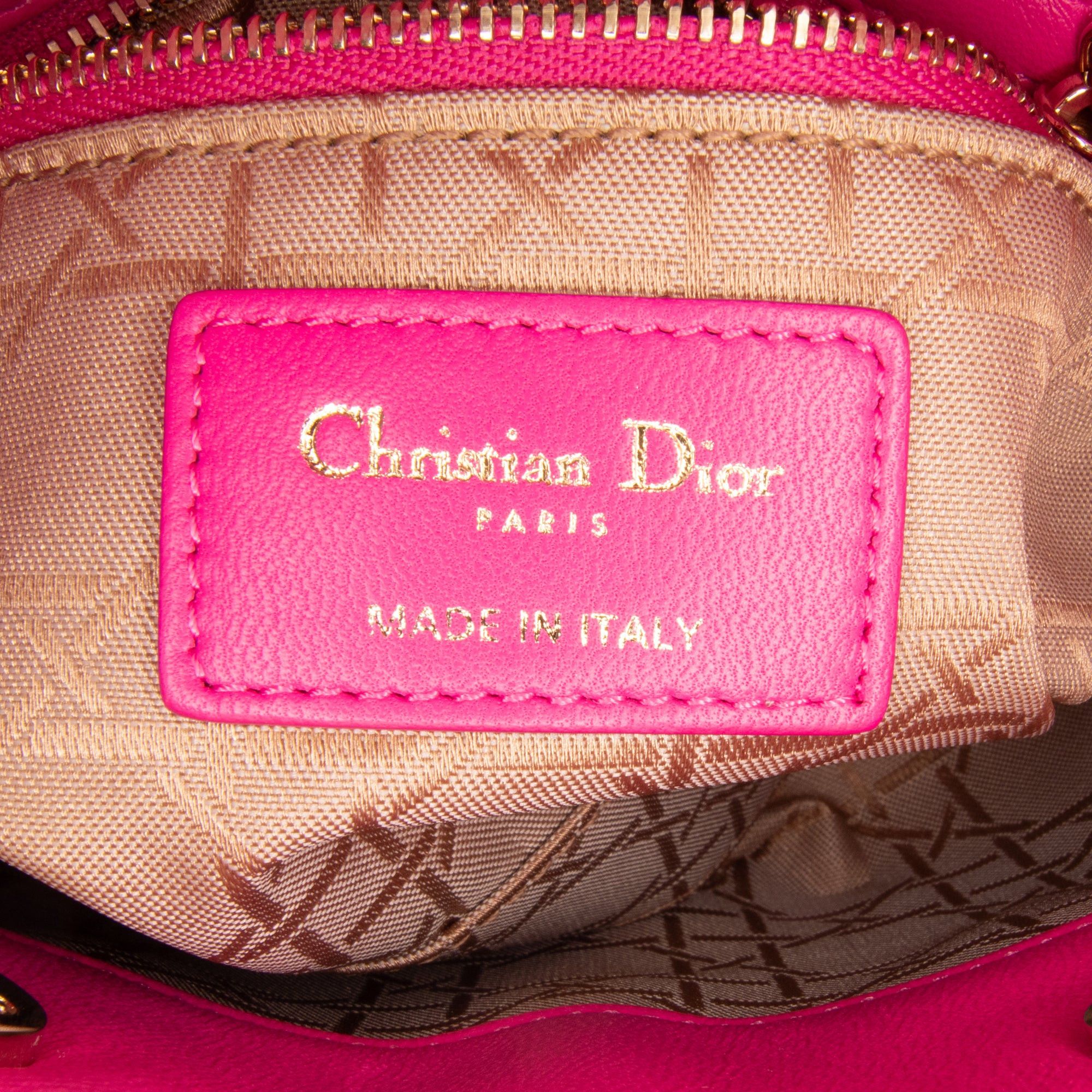 Dior Dior Mini Lambskin Cannage Lady Dior Pink Size ONE SIZE - 5 Thumbnail