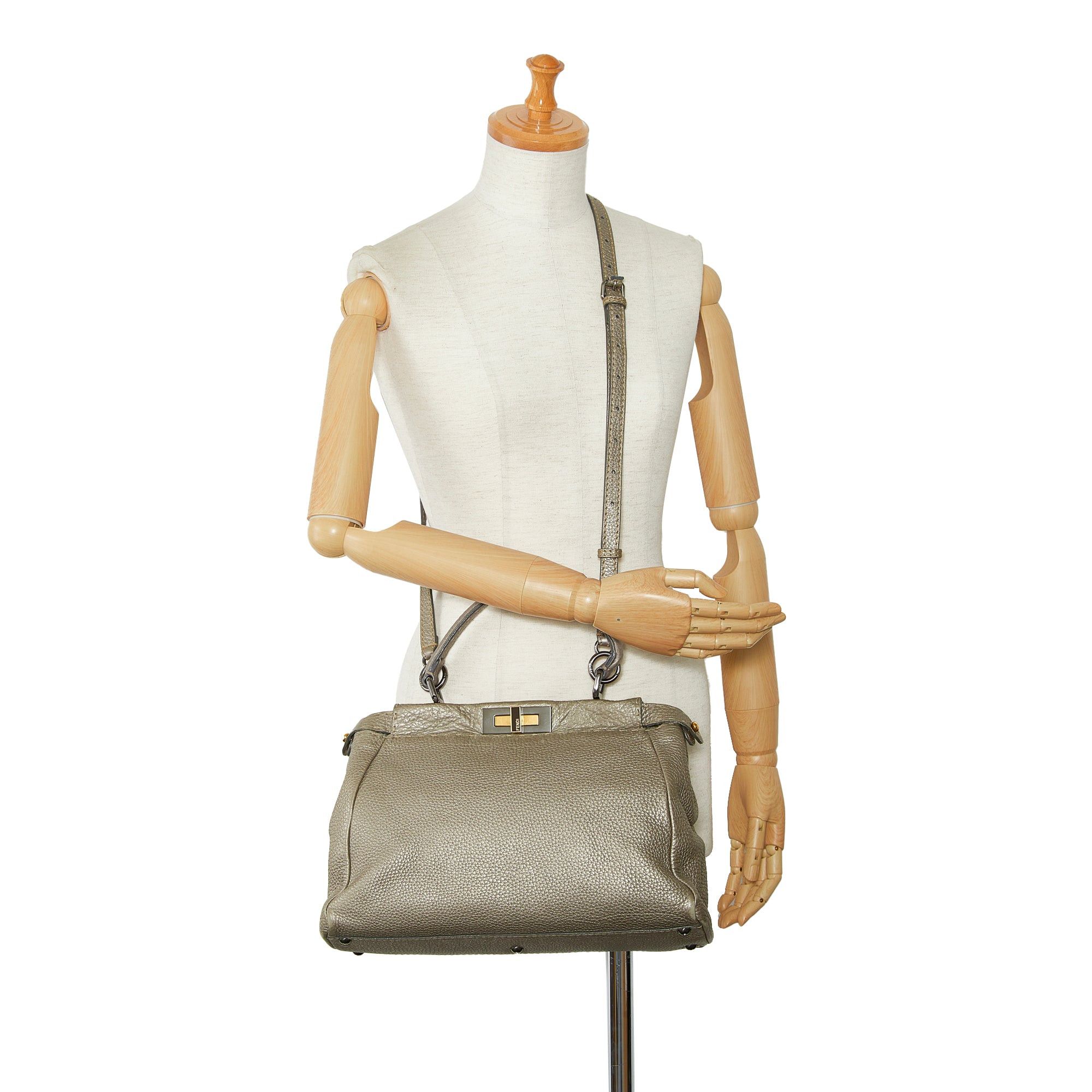 Fendi Fendi Medium Selleria Peekaboo Silver Size ONE SIZE - 10 Thumbnail