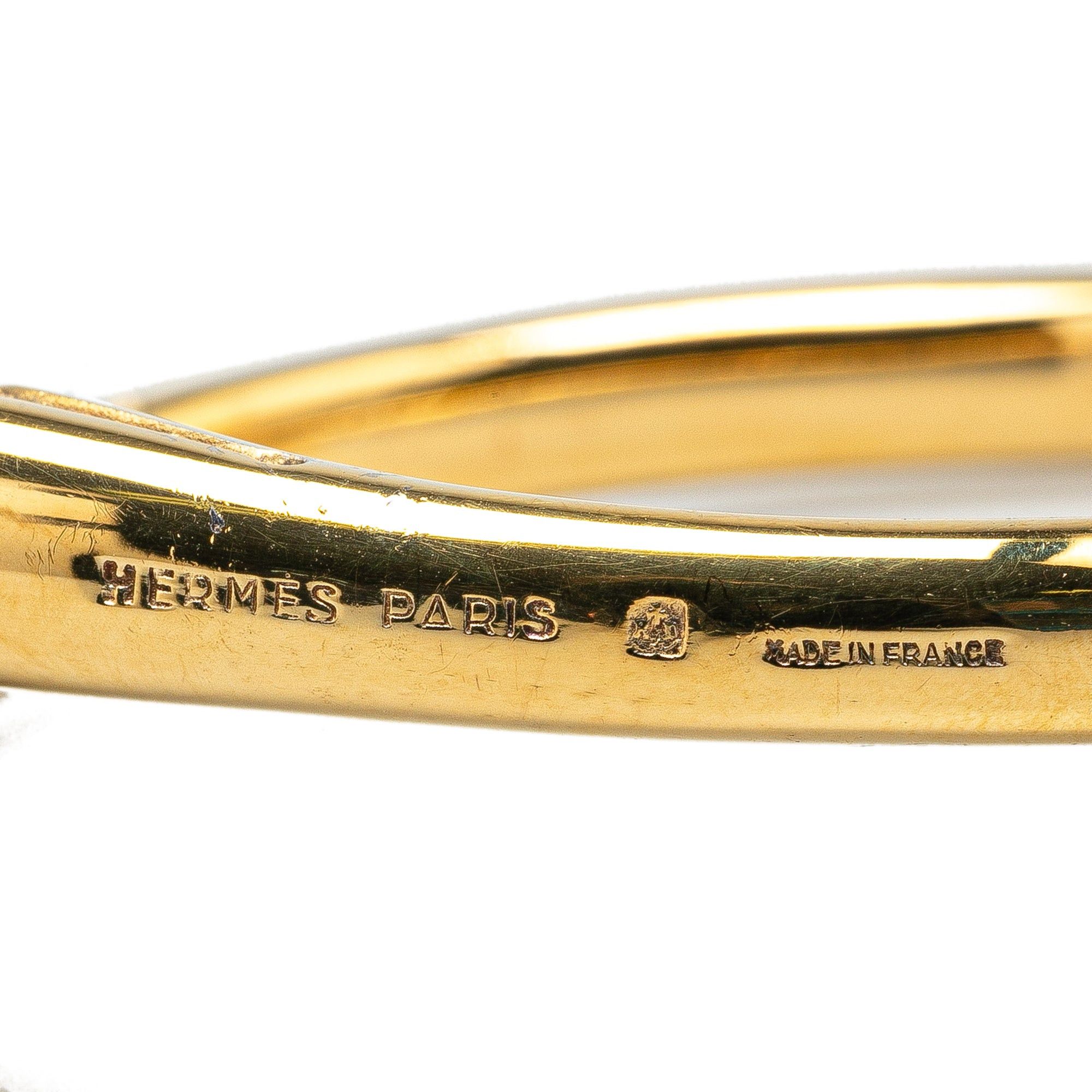 Hermes Hermès Gold Plated Cheval Double Horse Bangle Gold Size ONE SIZE - 5 Thumbnail
