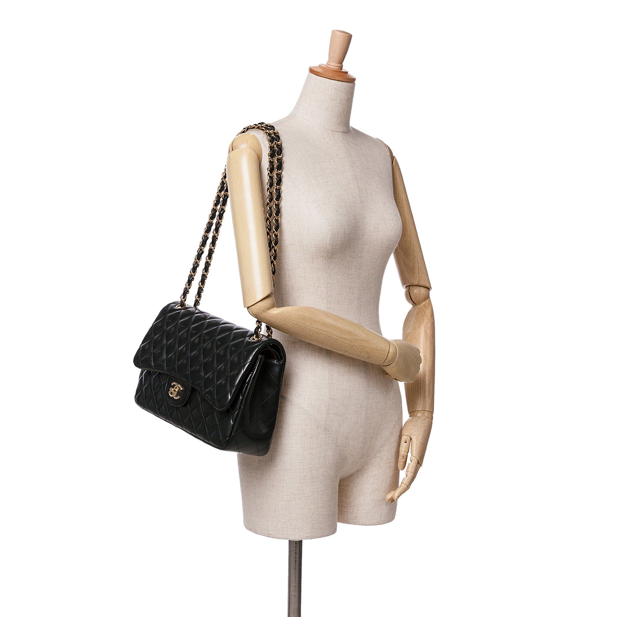 Chanel Chanel Jumbo Classic Lambskin Double Flap Black Size ONE SIZE - 9 Thumbnail