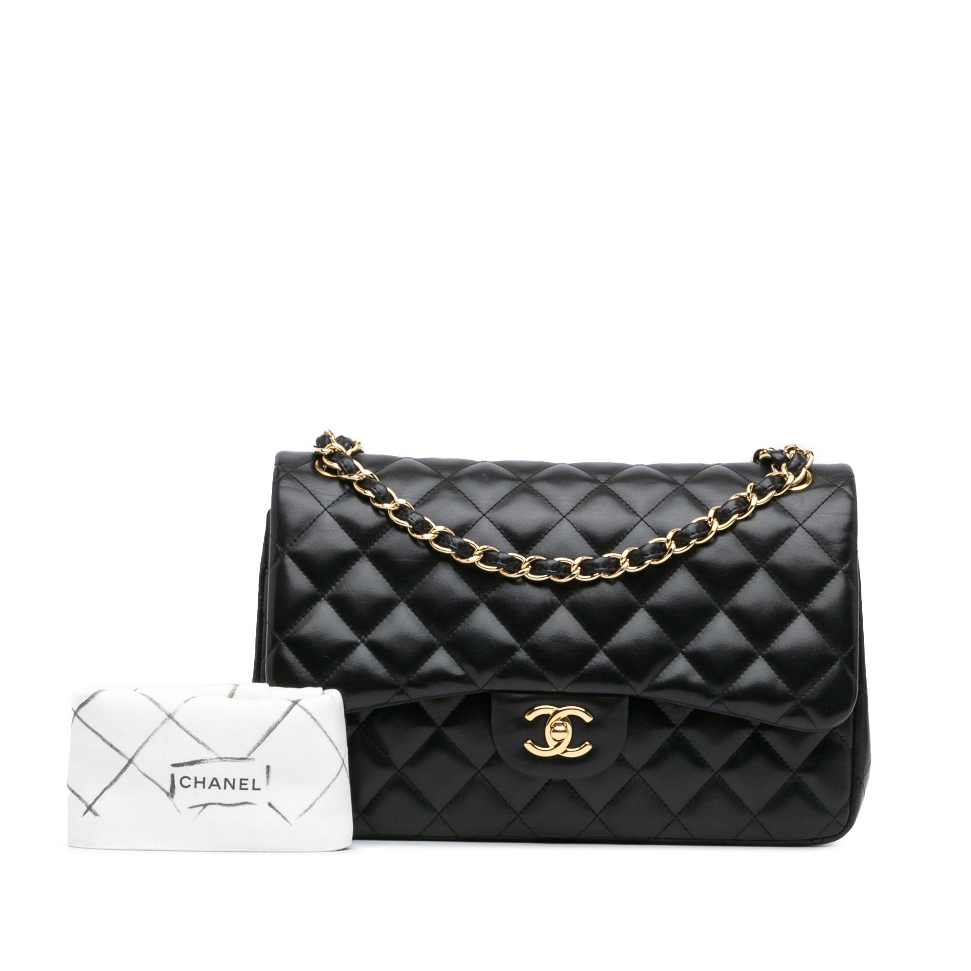 Chanel Chanel Jumbo Classic Lambskin Double Flap Black Size ONE SIZE - 10 Thumbnail