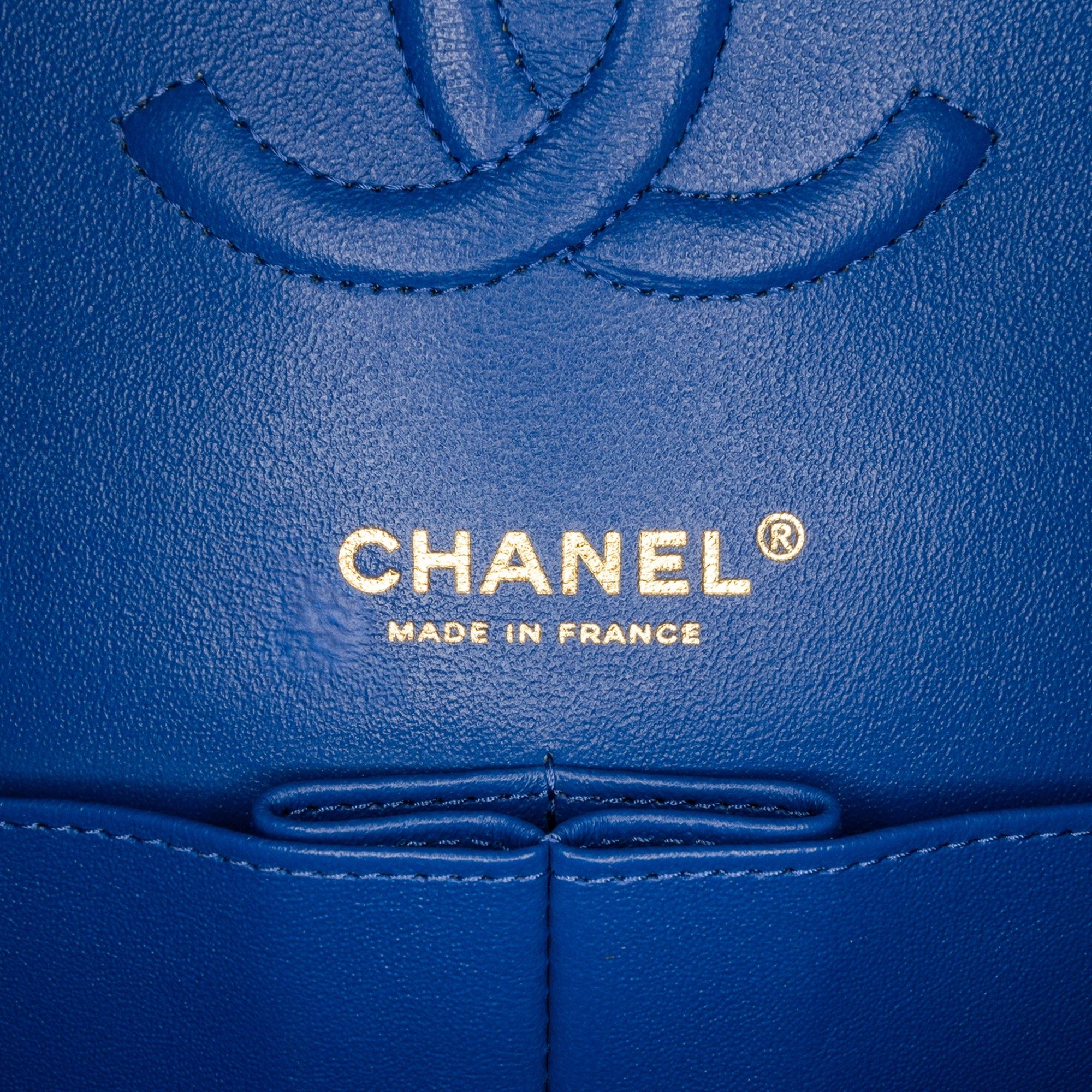 Chanel Chanel Medium Classic Chevron Lambskin Double Flap Blue Size ONE SIZE - 5 Thumbnail
