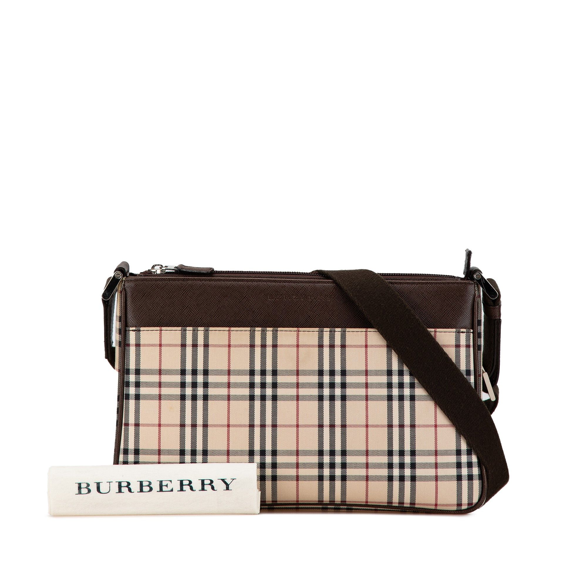 Burberry Burberry House Check Canvas Crossbody Brown Size ONE SIZE - 7 Thumbnail