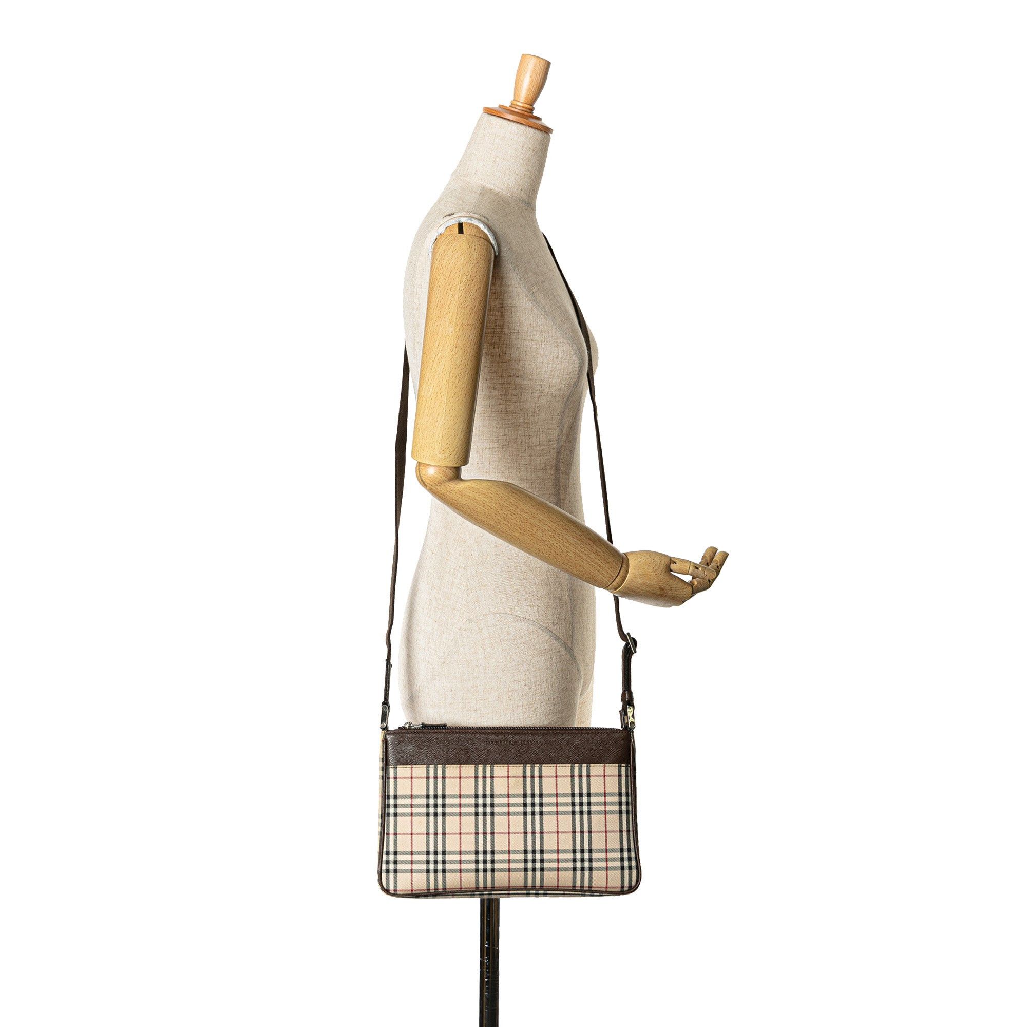 Burberry Burberry House Check Canvas Crossbody Brown Size ONE SIZE - 6 Thumbnail