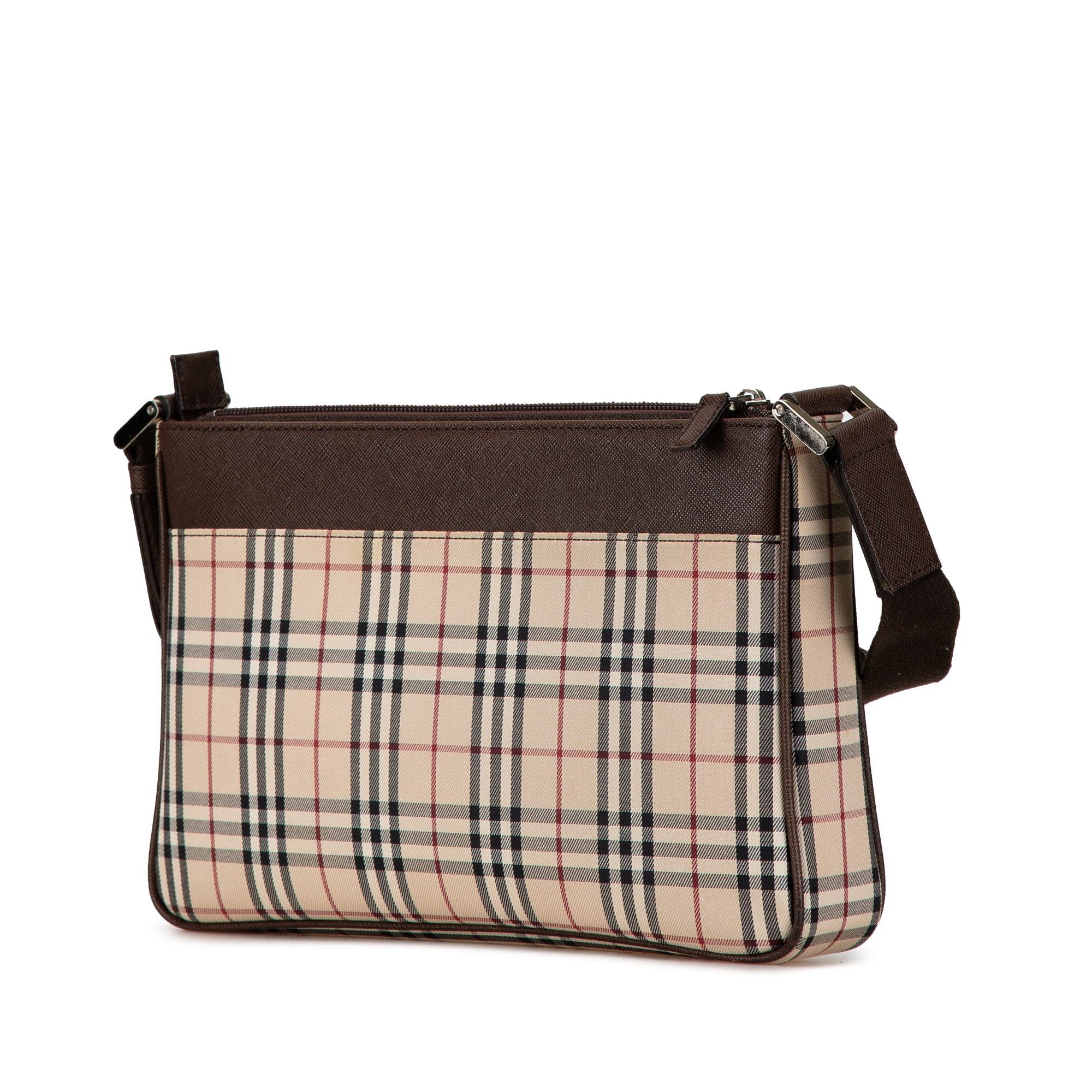 Burberry Burberry House Check Canvas Crossbody Brown Size ONE SIZE - 2 Thumbnail