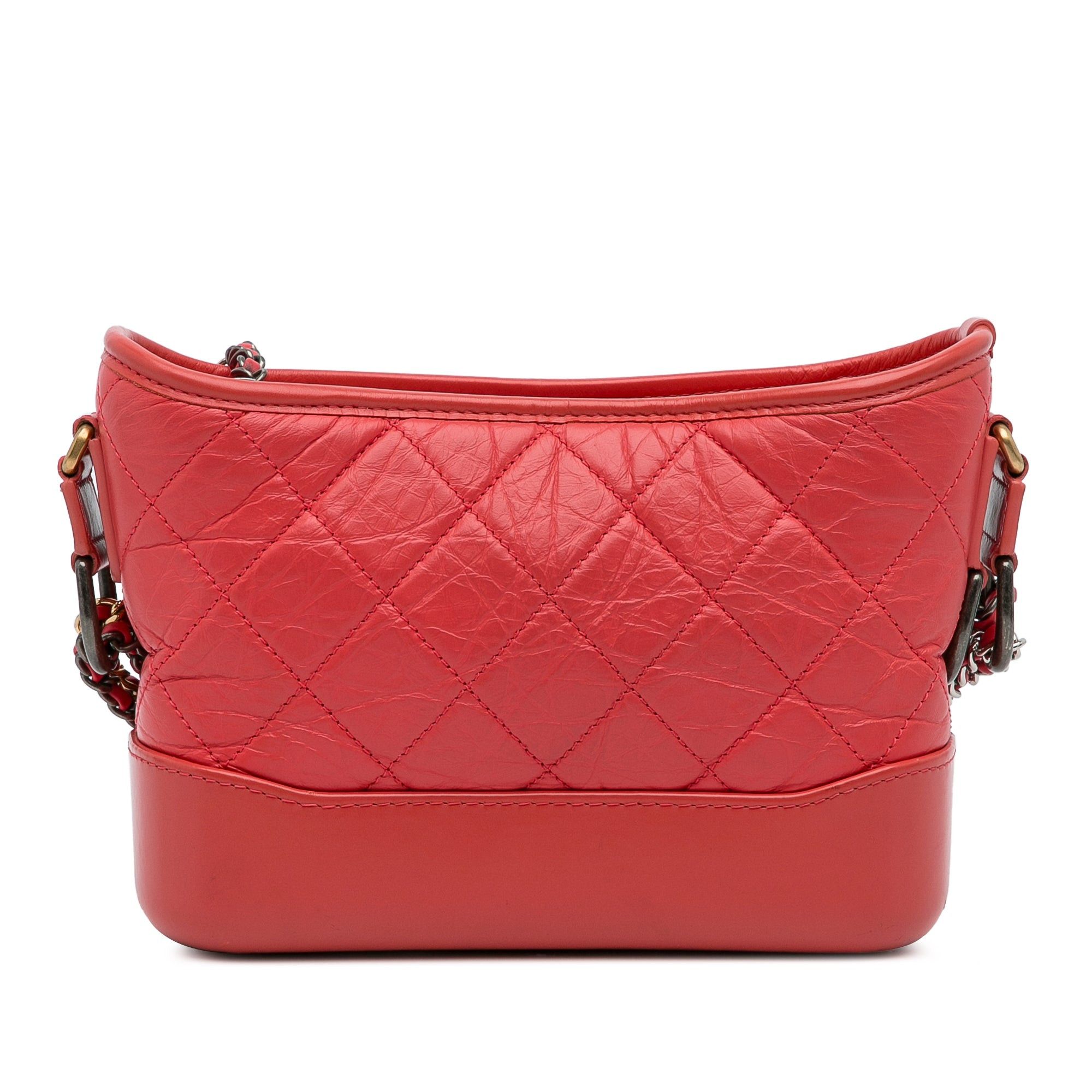 Chanel Chanel Small Chevron Lambskin Gabrielle Crossbody Red Size ONE SIZE - 3 Thumbnail