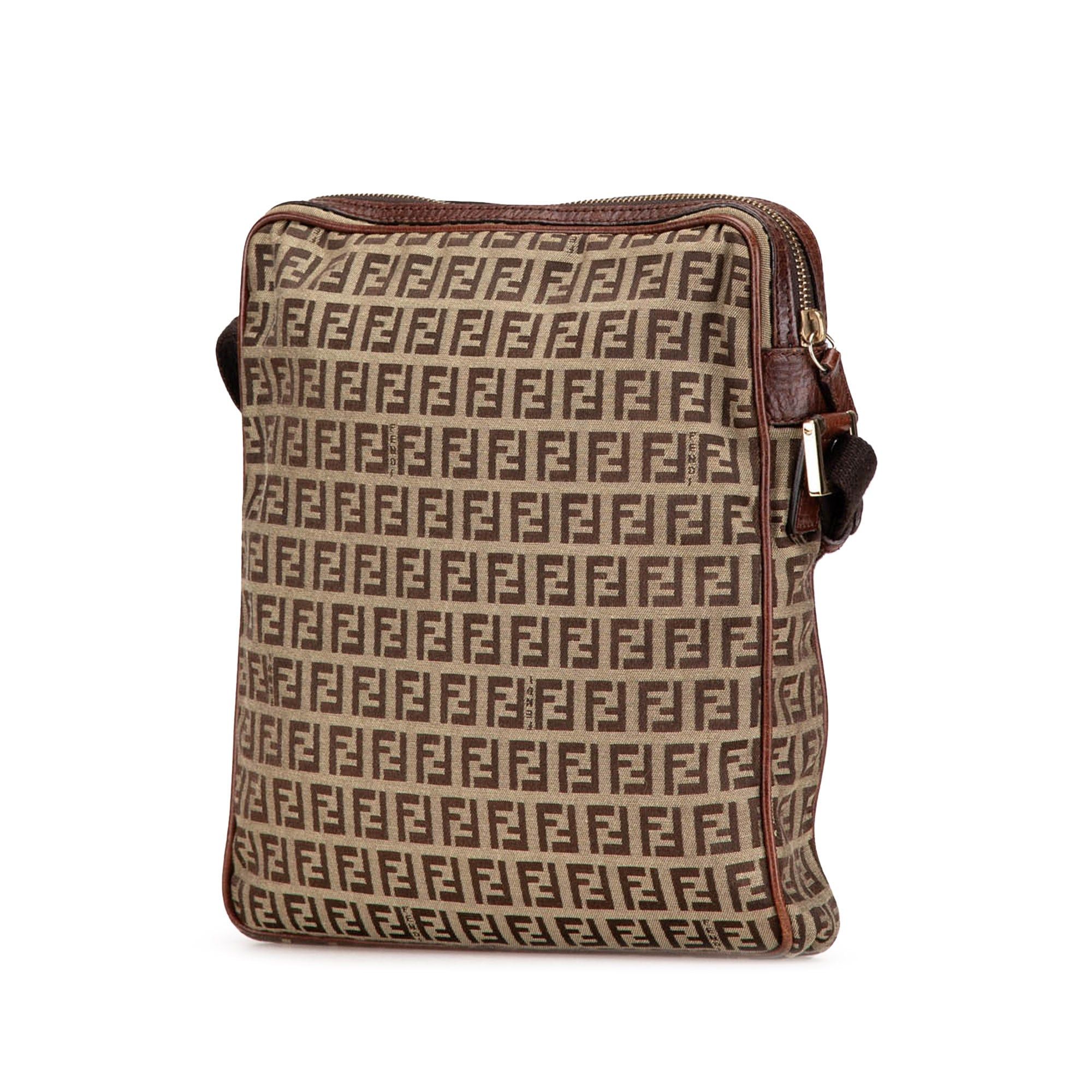 Fendi Fendi Zucchino Canvas Crossbody Brown Size ONE SIZE - 2 Thumbnail