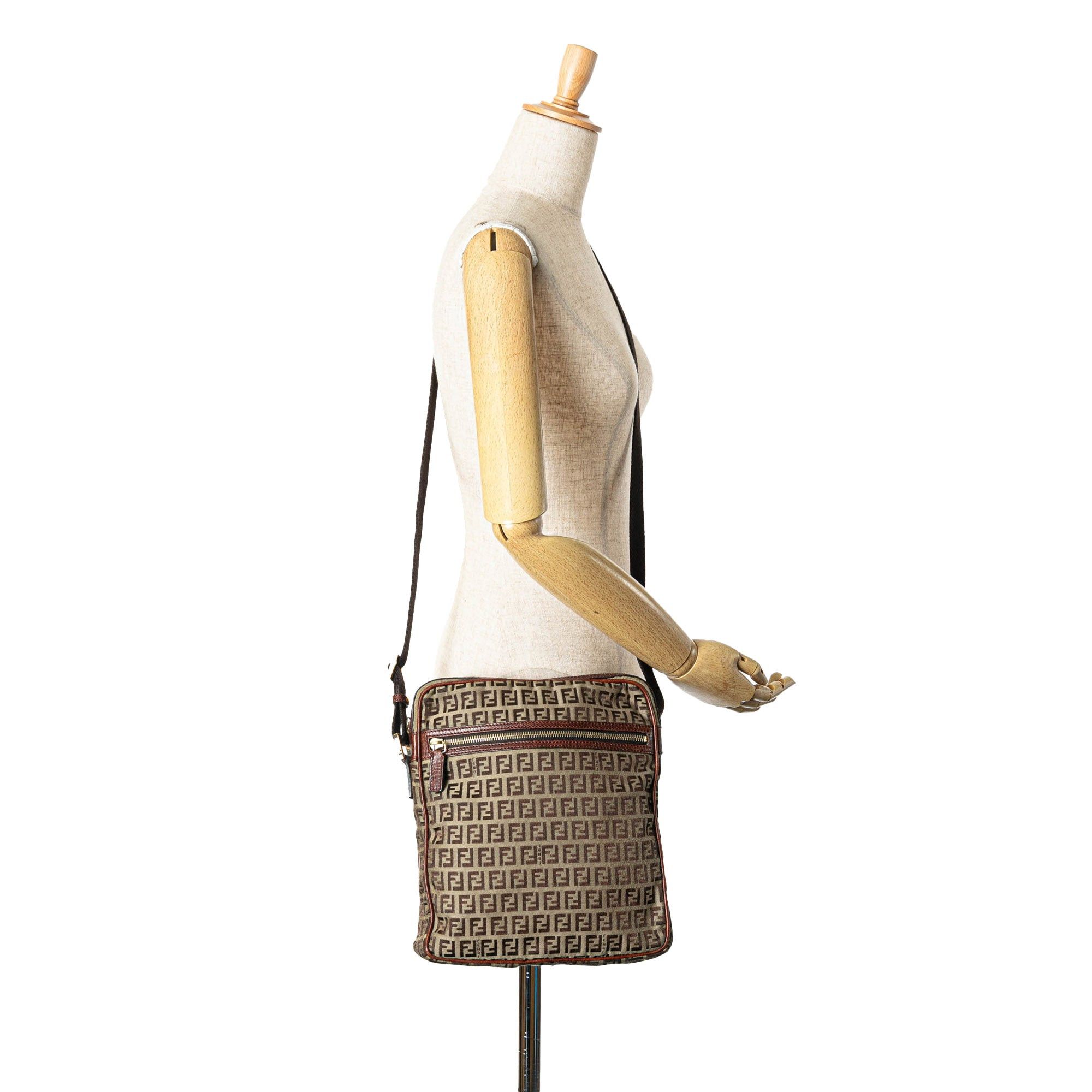 Fendi Fendi Zucchino Canvas Crossbody Brown Size ONE SIZE - 7 Thumbnail