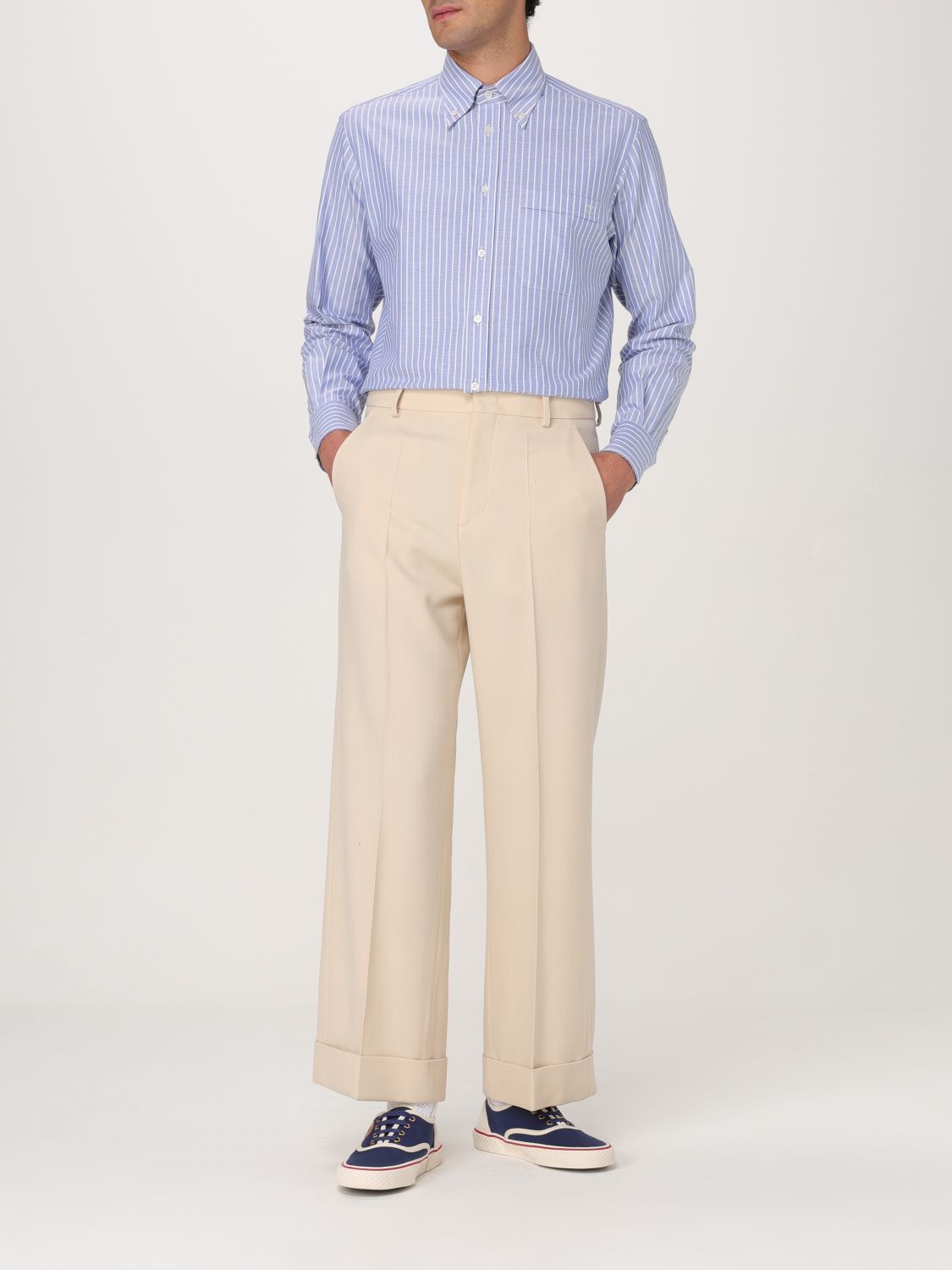Valentino Valentino Shirt Men Gnawed Blue Size US XL / EU 56 / 4 - 2 Thumbnail