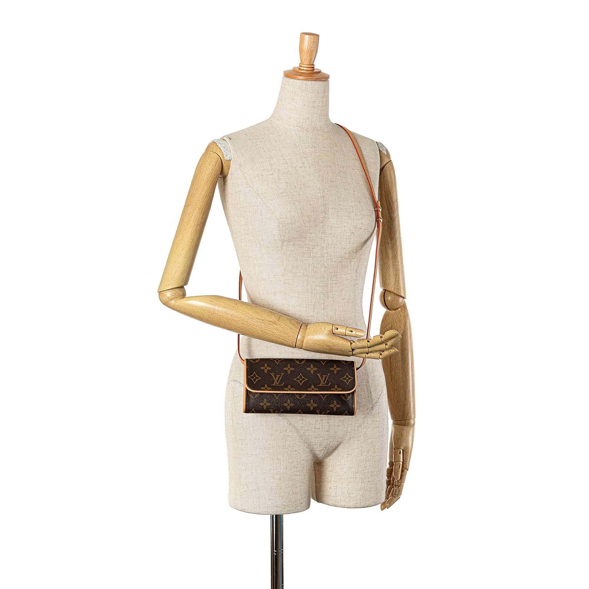 Louis Vuitton Louis Vuitton Monogram Pochette Twin PM Brown Size ONE SIZE - 7 Thumbnail