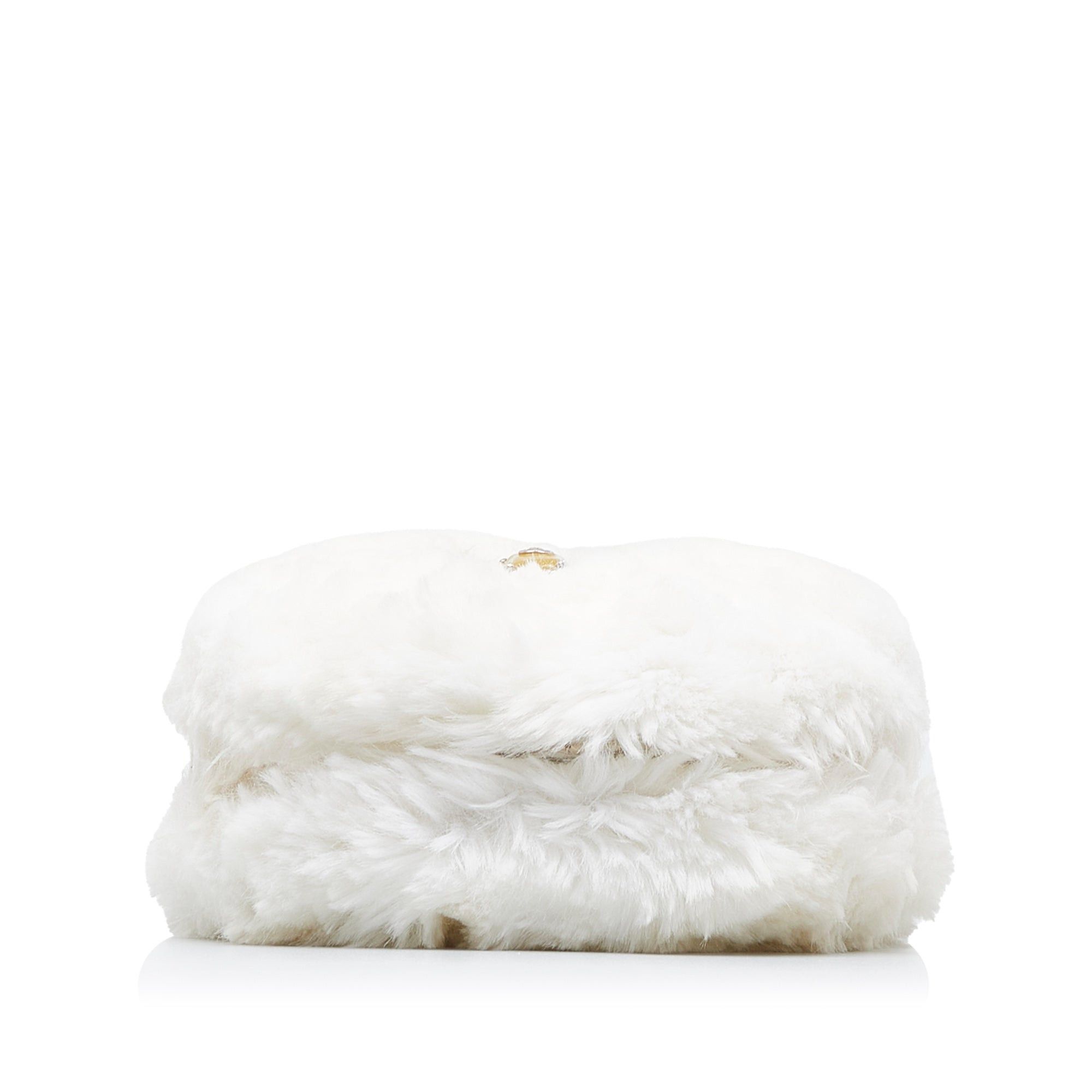 Chanel Chanel CC Crystal Embellished Faux Fur Round Crossbody White Size ONE SIZE - 4 Thumbnail