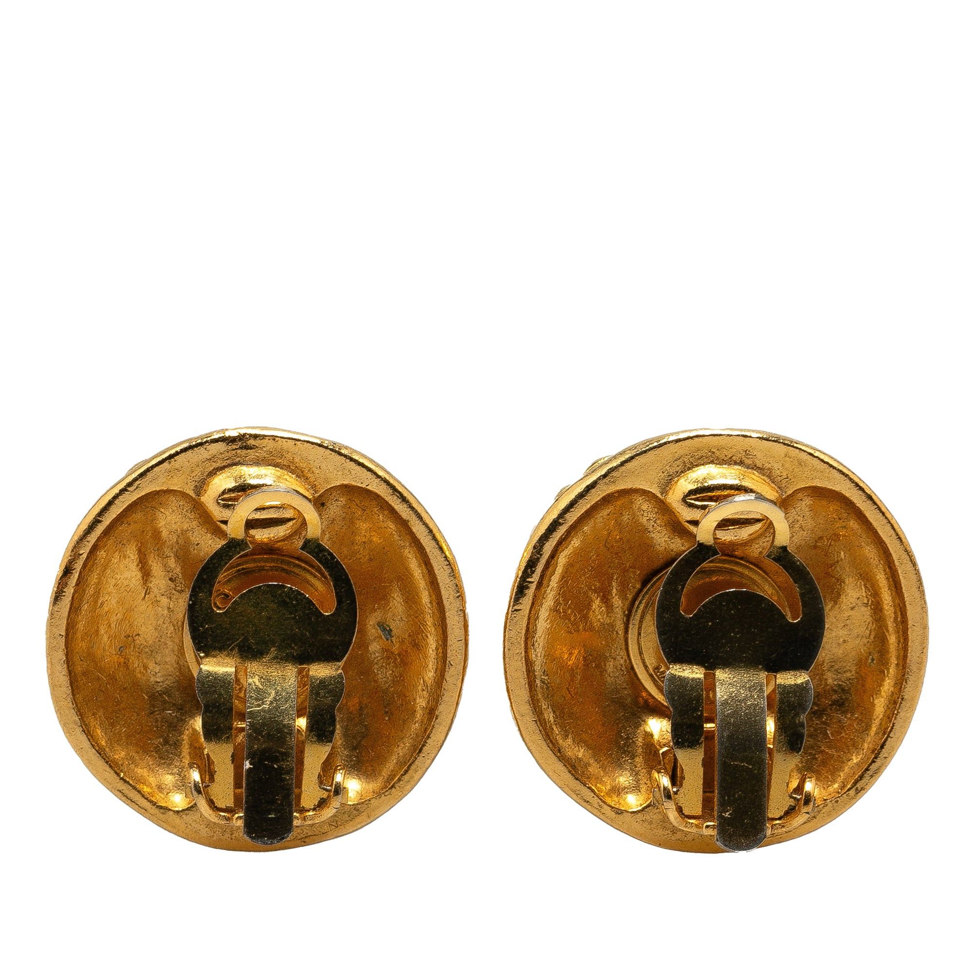 Chanel Chanel Gold Plated CC Clip On Earrings Gold Size ONE SIZE - 2 Thumbnail