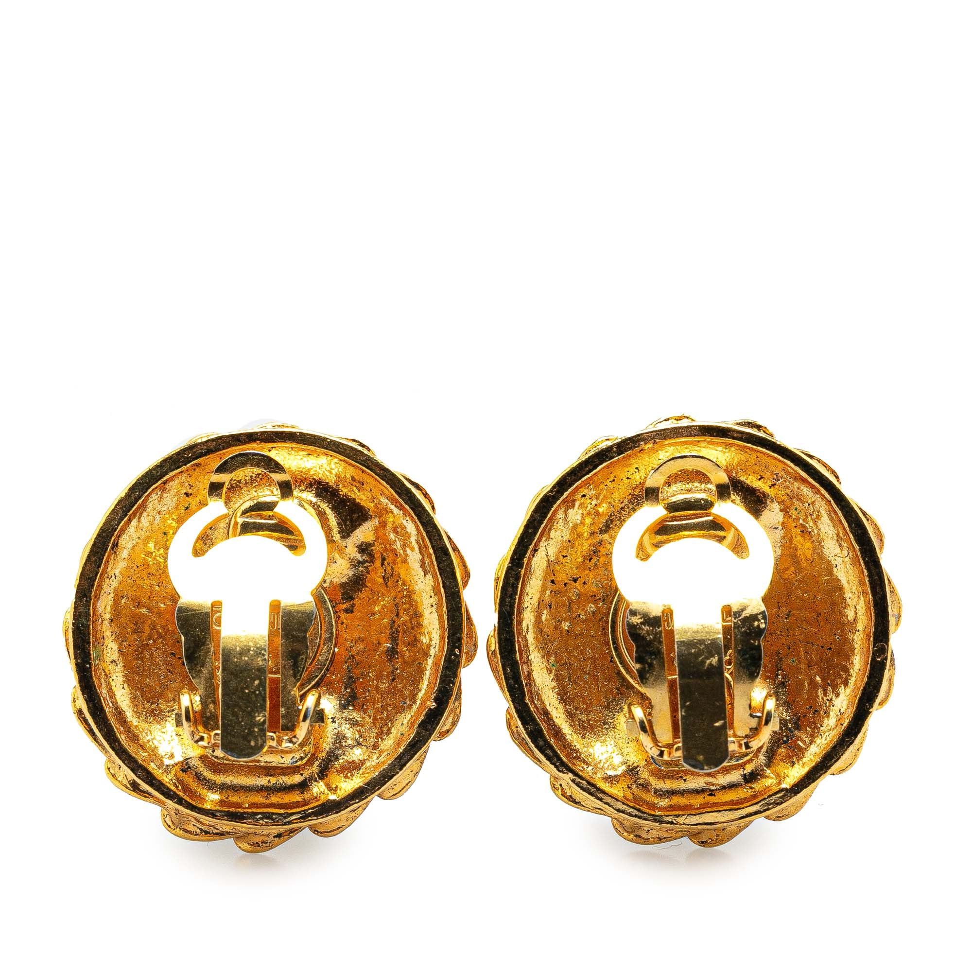 Chanel Chanel Gold Plated Mademoiselle Clip On Earrings Gold Size ONE SIZE - 2 Thumbnail