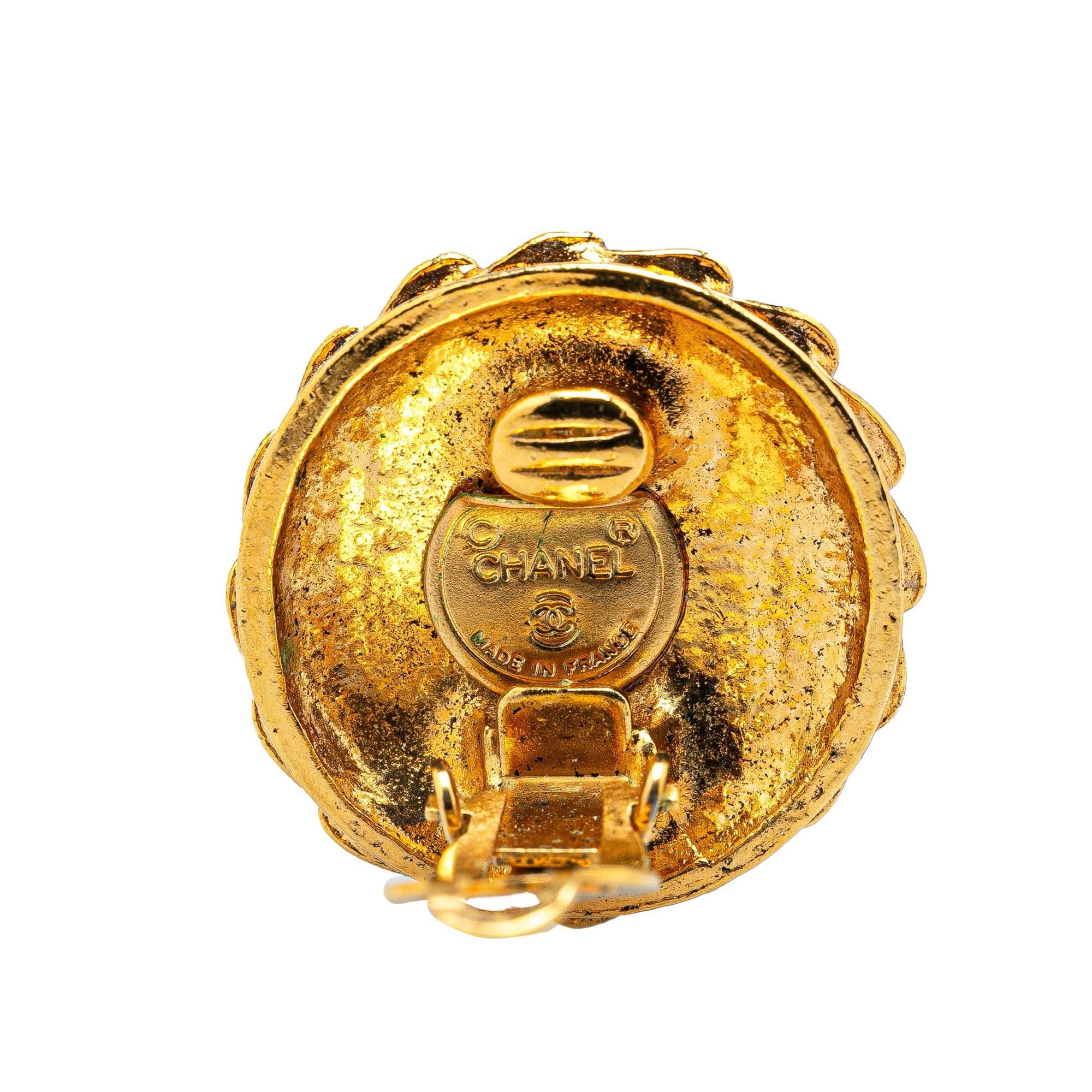 Chanel Chanel Gold Plated Mademoiselle Clip On Earrings Gold Size ONE SIZE - 3 Thumbnail