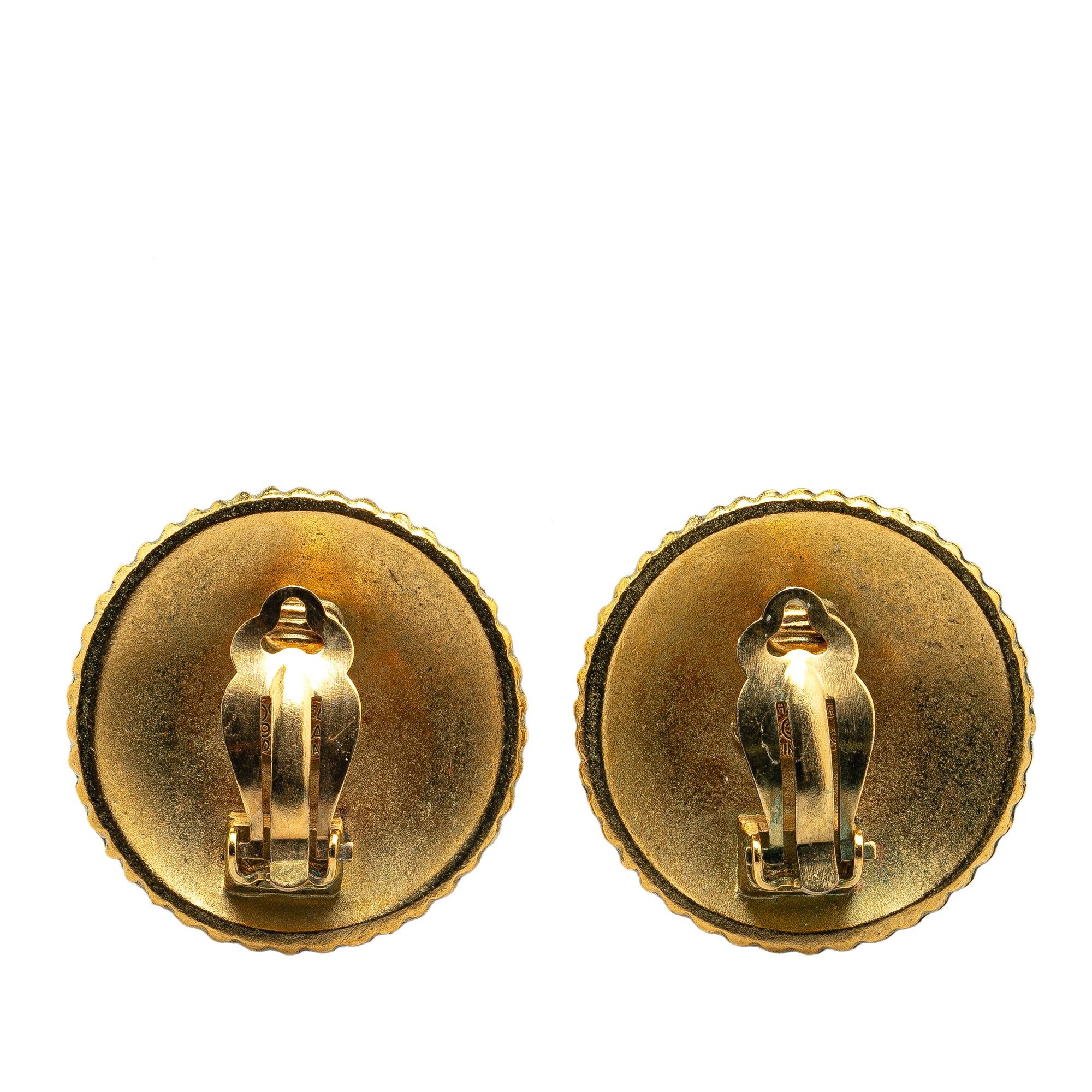 Chanel Chanel Gold Plated Logo Clip On Earrings Gold Size ONE SIZE - 2 Thumbnail