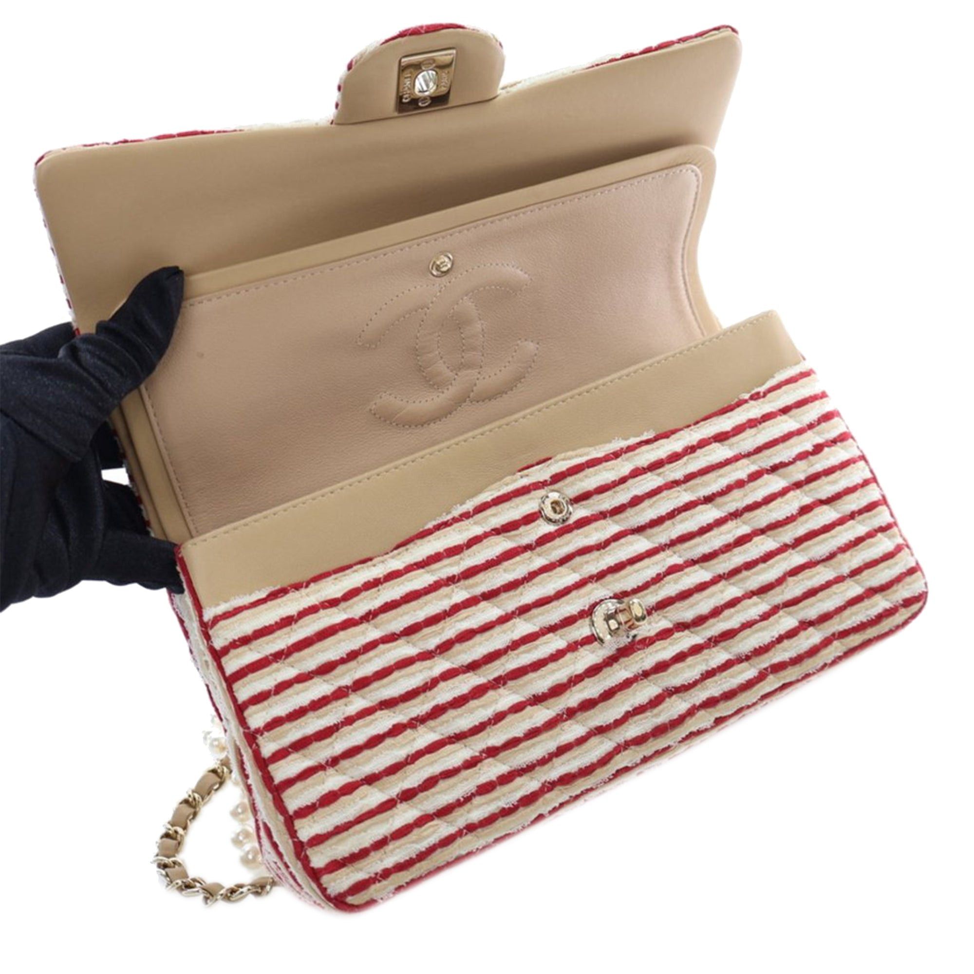 Chanel Chanel Medium Classic Jersey Coco Sailor Double Flap Red Size ONE SIZE - 7 Thumbnail
